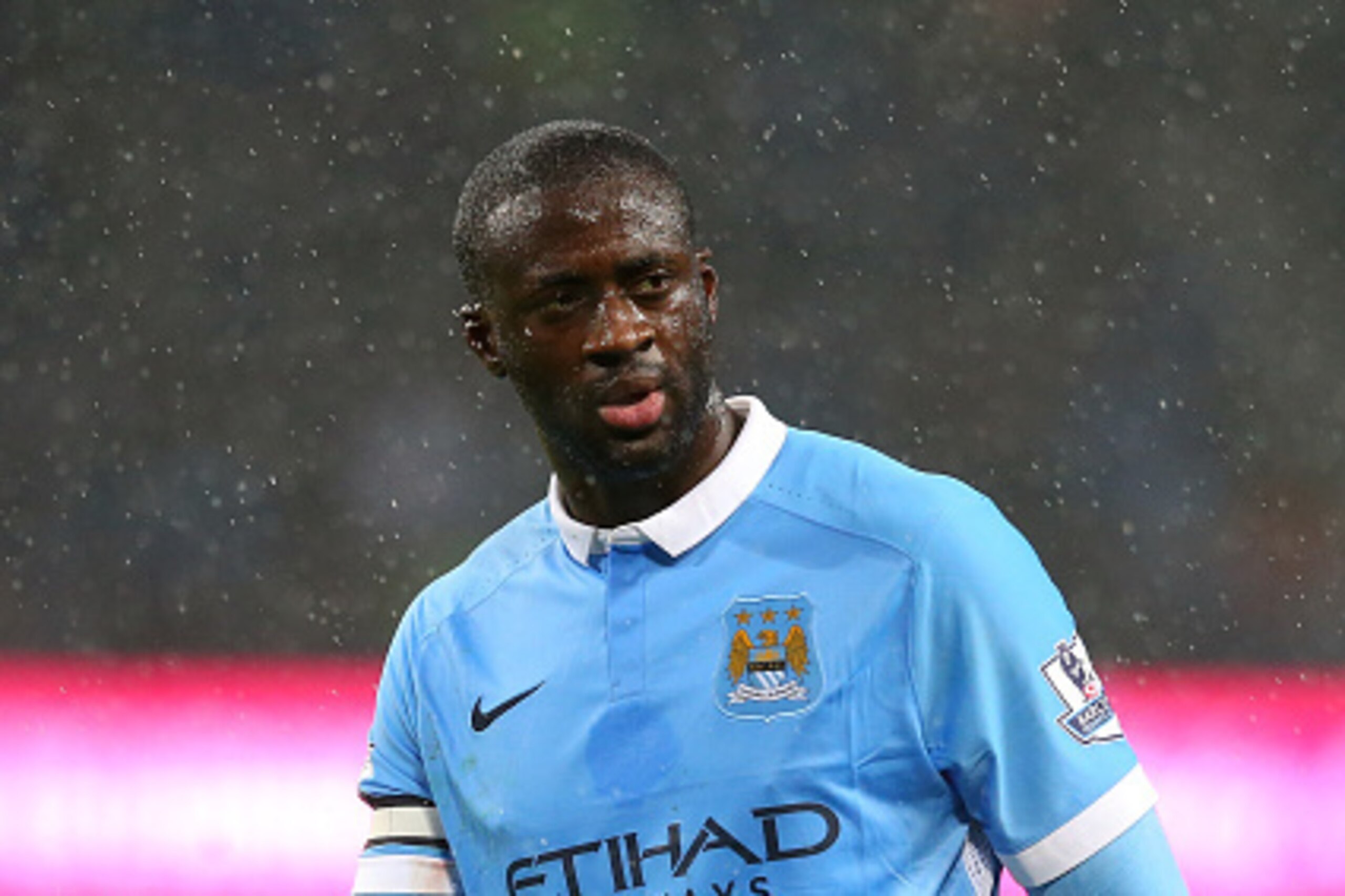 MANCHESTER, ENGLAND - NOVEMBER 28:  Yaya Toure of Manchester City looks on during the Barclays Premier League match between Manchester City and Southampton at Etihad Stadium on November 28, 2015 in Manchester, England.  (Photo by Alex Livesey/Getty Images