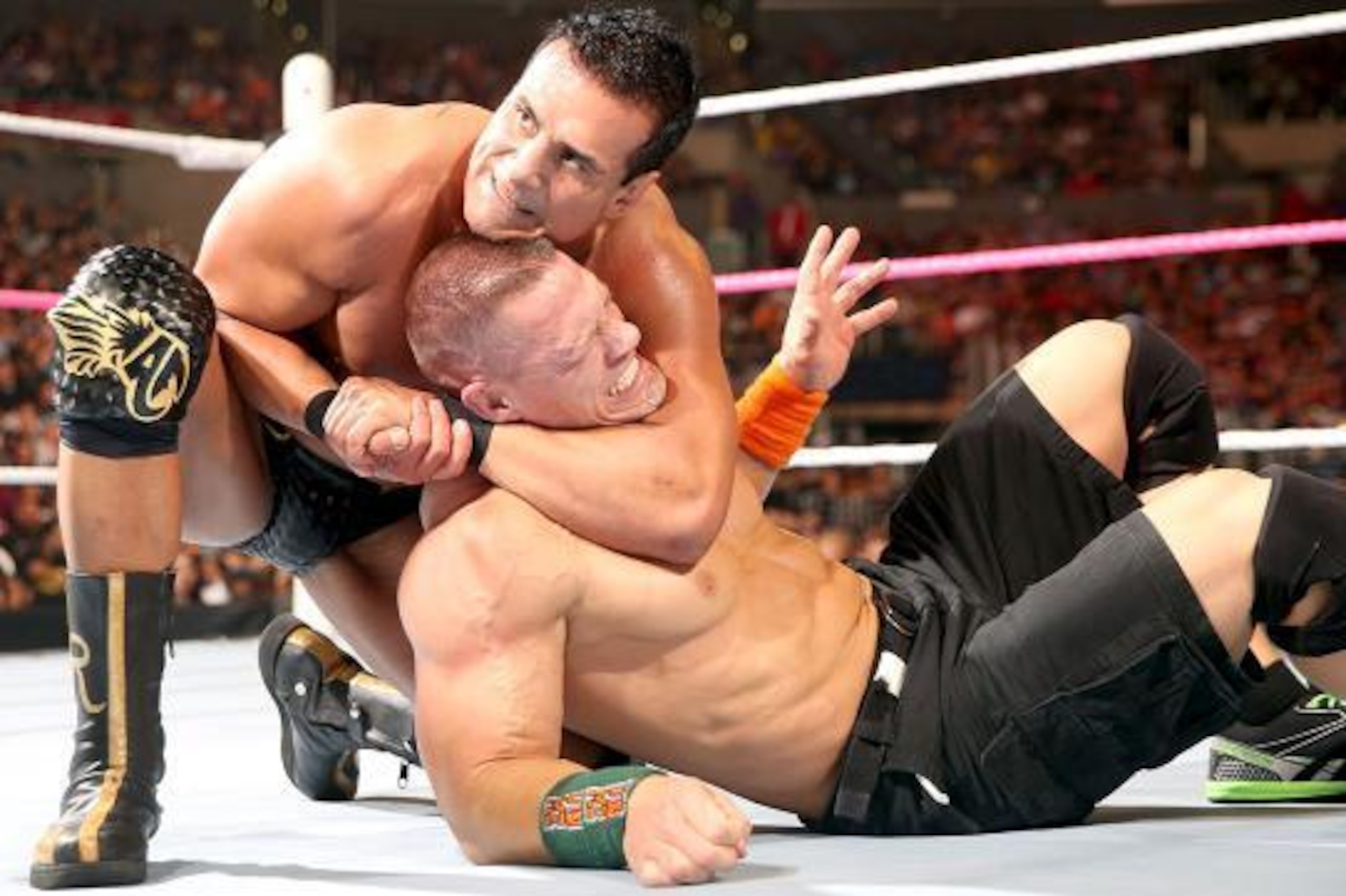 Alberto Del Rio in control of John Cena at Hell in a Cell. Alberto Del Rio in control of John Cena at Hell in a Cell.