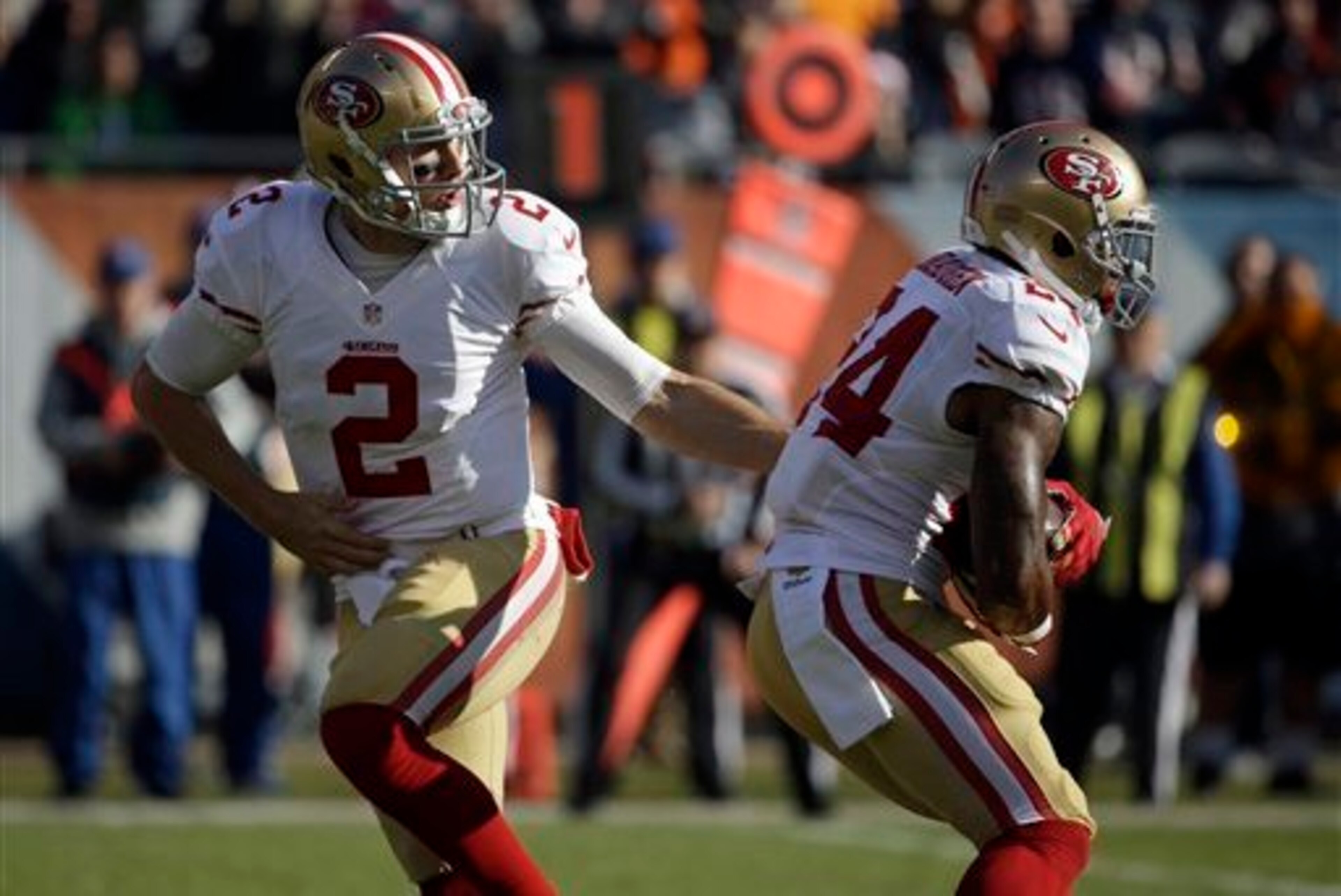 An effective ground game with running back Shaun Draughn (right) will help set up play action for quarterback Blaine Gabbert (left).