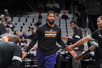 SAN ANTONIO, TX - OCTOBER 20:  Markieff Morris #11 of the Phoenix Suns is introduced before a preseason game against the San Antonio Spurs on October 20, 2015 at the AT&T Center in San Antonio, Texas. NOTE TO USER: User expressly acknowledges and agrees t