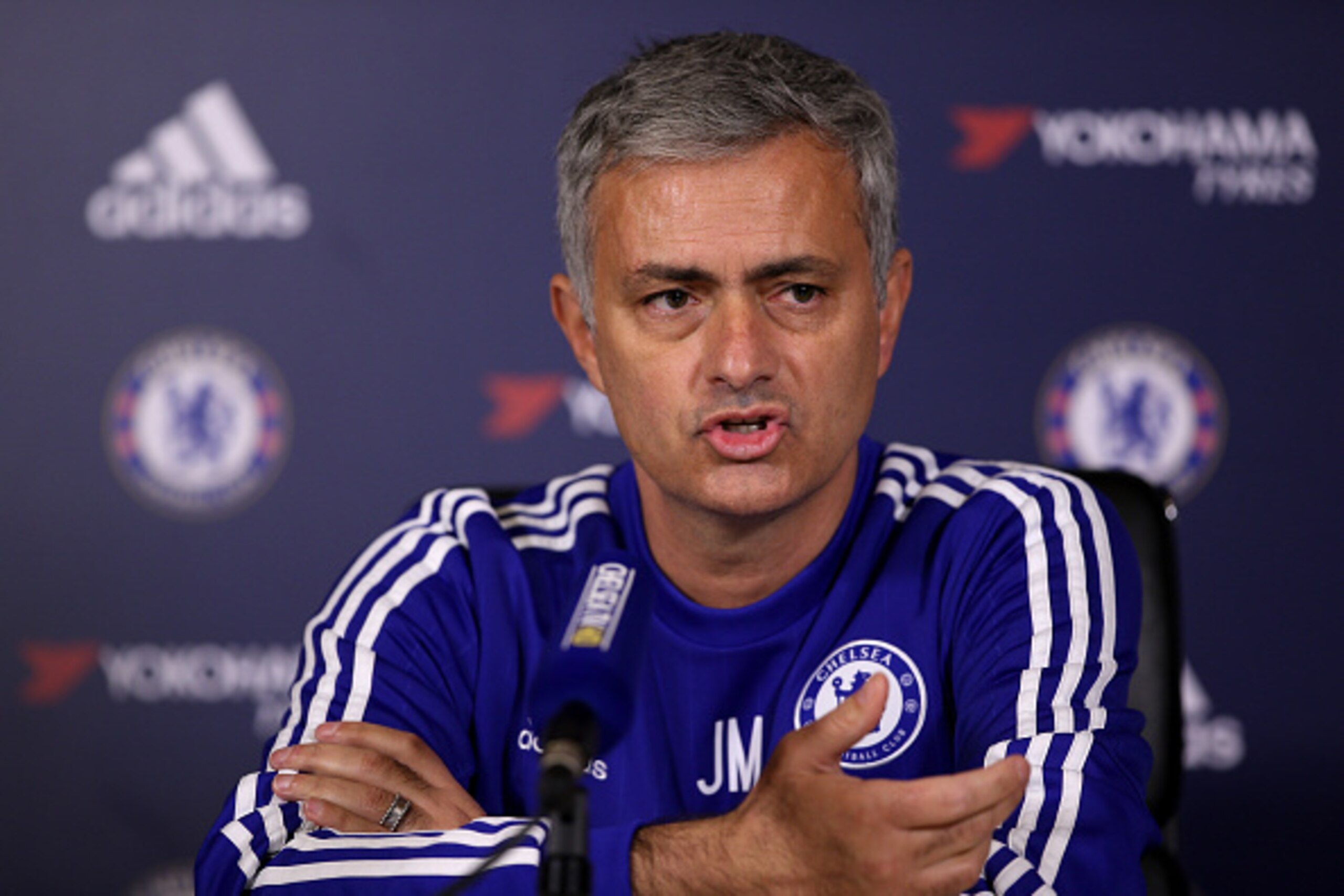 COBHAM, ENGLAND - DECEMBER 11:  Chelsea manager Jose Mourinho talks to the media during a press conference at Chelsea Training Ground on December 11, 2015 in Cobham, England.  (Photo by Ian Walton/Getty Images)