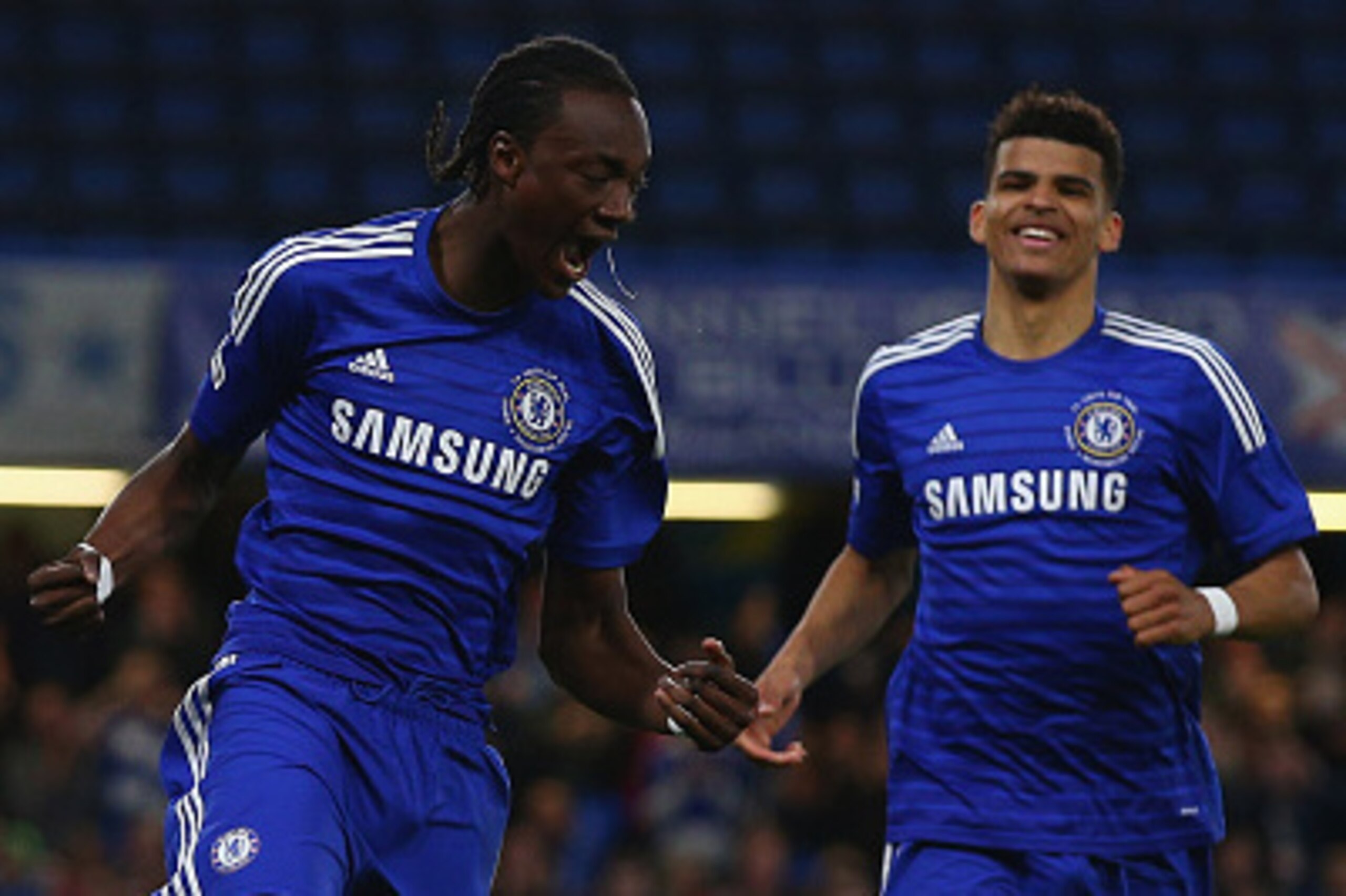 LONDON, ENGLAND - APRIL 27:  Tammy Abraham of Chelsea celebrates scoring a goal during the FA Youth Cup Fina, Second Leg match between Chelsea and Manchester City at Stamford Bridge on April 27, 2015 in London, England.  (Photo by Ian Walton/Getty Images)