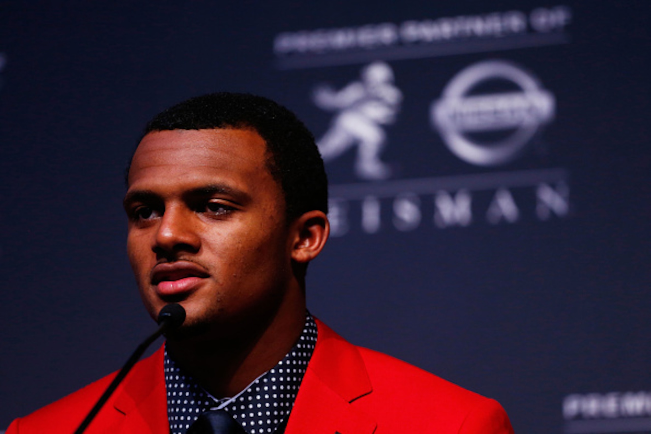 NEW YORK, NY - DECEMBER 12:  Quarterback Deshaun Watson of the Clemson Tigers attends a press conference prior to the 2015 Heisman Trophy Presentation at the Marriott Marquis on December 12, 2015 in New York City.  (Photo by Mike Stobe/Getty Images)