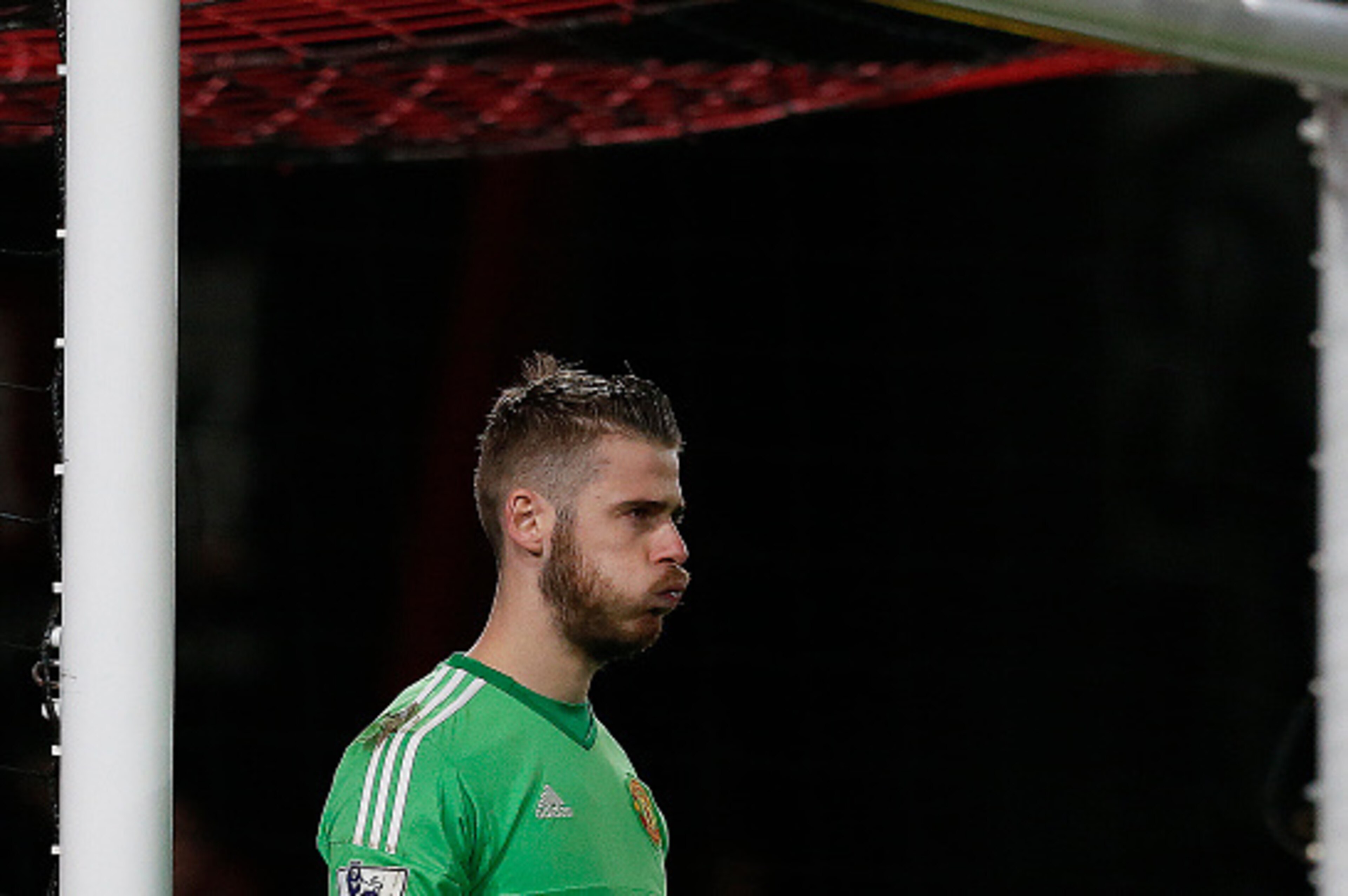 Manchester United's Spanish goalkeeper David de Gea reacts during the English Premier League football match between Bournemouth and Manchester United at the Vitality Stadium in Bournemouth, southern England on December 12, 2015. Bournemouth won the match Manchester United's Spanish goalkeeper David de Gea reacts during the English Premier League football match between Bournemouth and Manchester United at the Vitality Stadium in Bournemouth, southern England on December 12, 2015. Bournemouth won the match