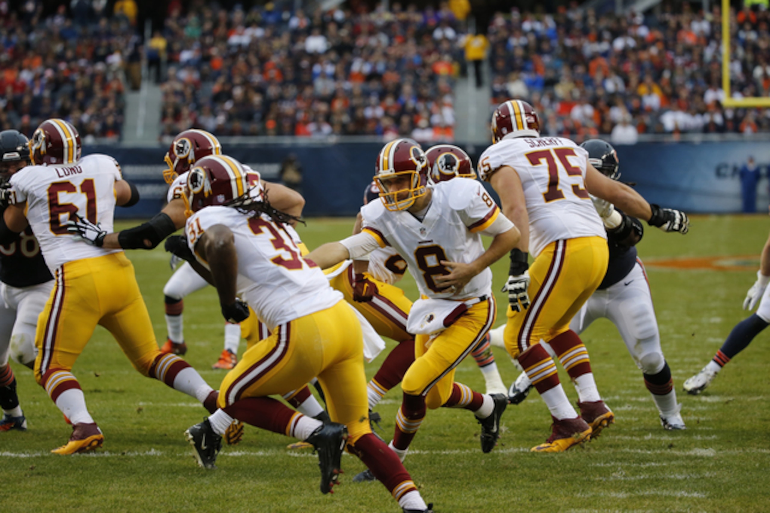 Washington ran the ball seven more times than it did in Week 13.