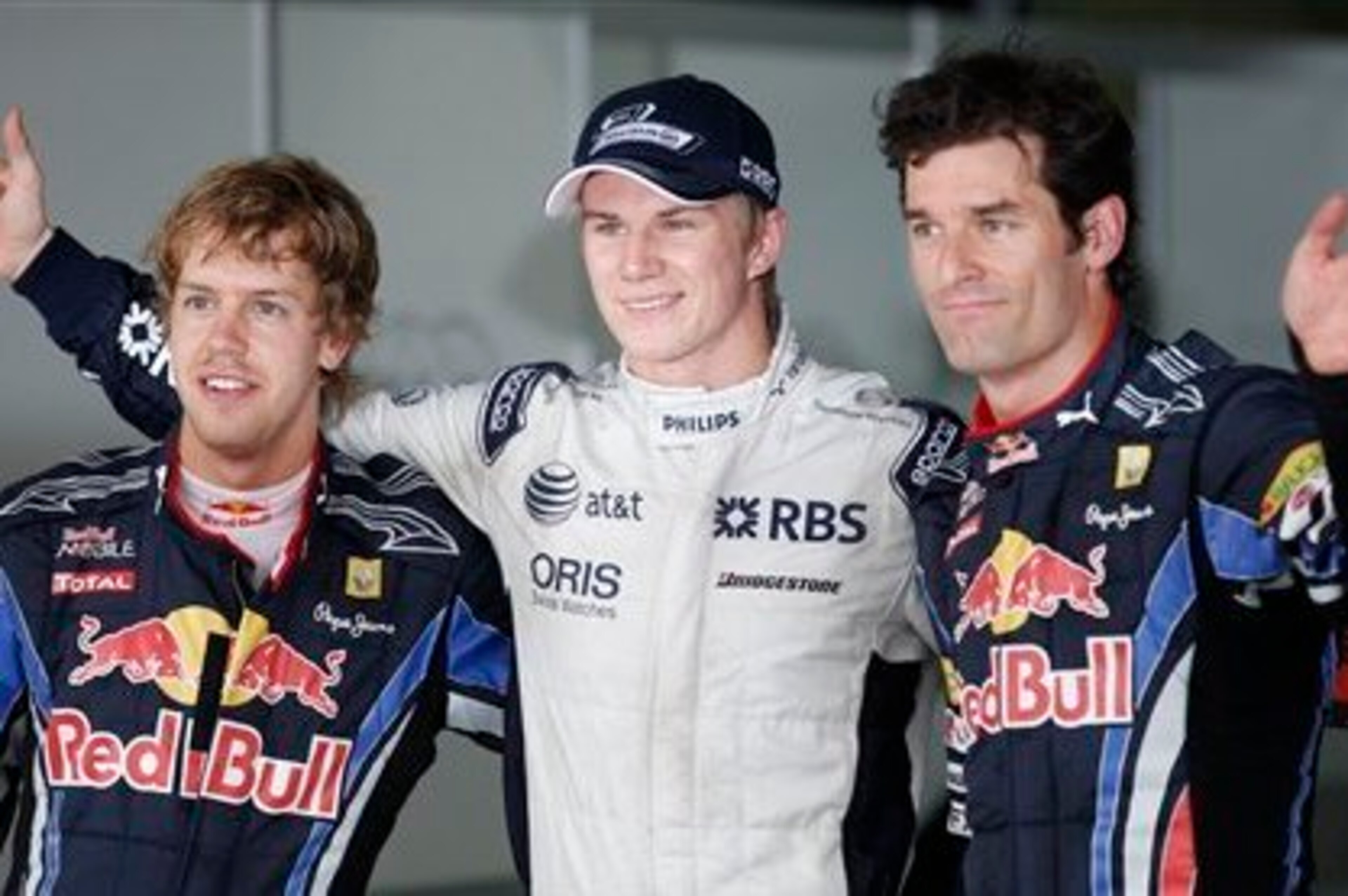 Nico Hulkenberg celebrates his only pole to date at the 2010 Brazilian Grand Prix.