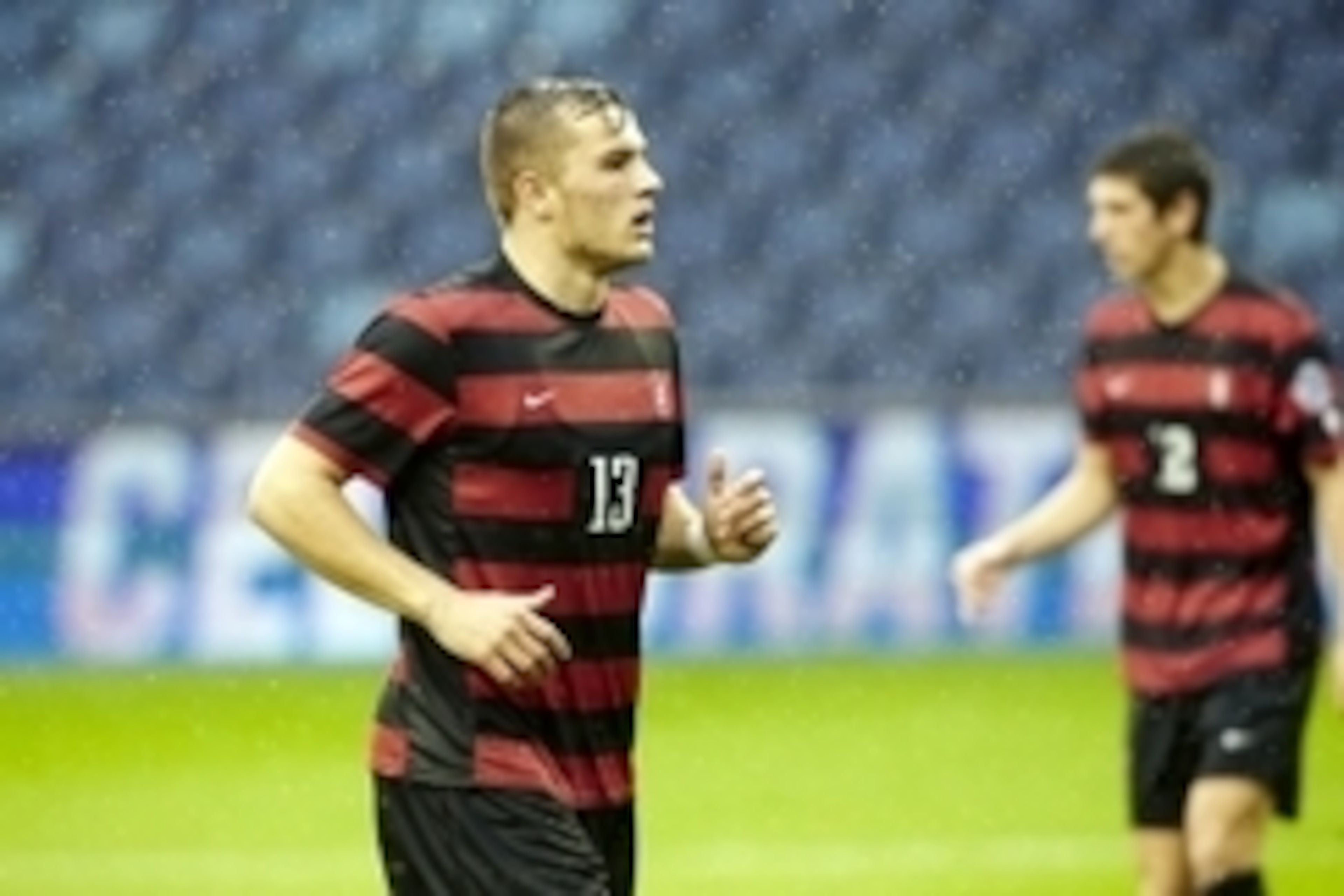 Dec 13, 2015; Kansas City, KS, USA; Stanford Cardinal forward Jordan Morris (13) scores the first goal in the NCAA College Cup Championship game between Stanford and Clemson at Sporting Park. Mandatory Credit: Gary Rohman/MLS/USA TODAY Sports