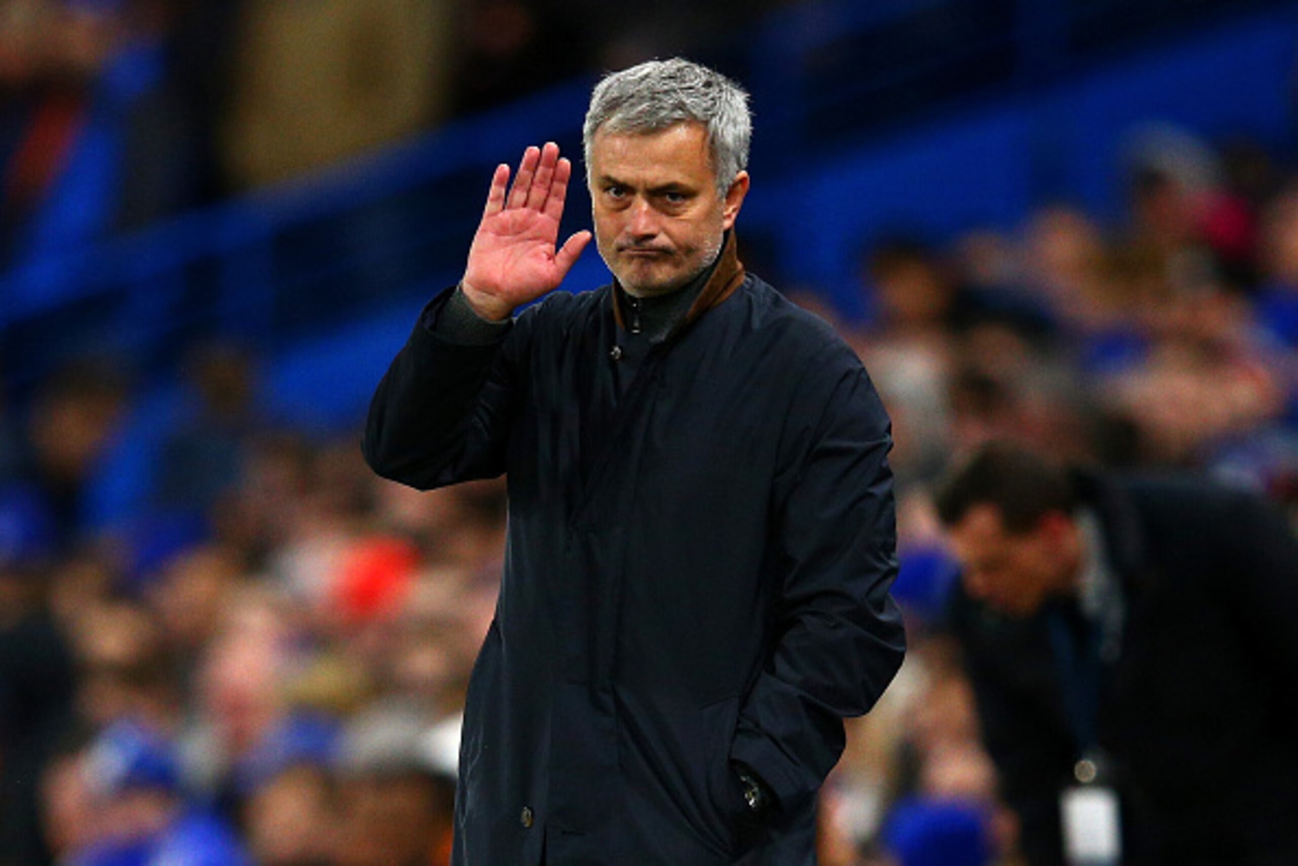 LONDON, ENGLAND - DECEMBER 09:  Jose Mourinho manager of Chelsea reacts during the UEFA Champions League Group G match between Chelsea FC and FC Porto at Stamford Bridge on December 9, 2015 in London, United Kingdom.  (Photo by Clive Mason/Getty Images)