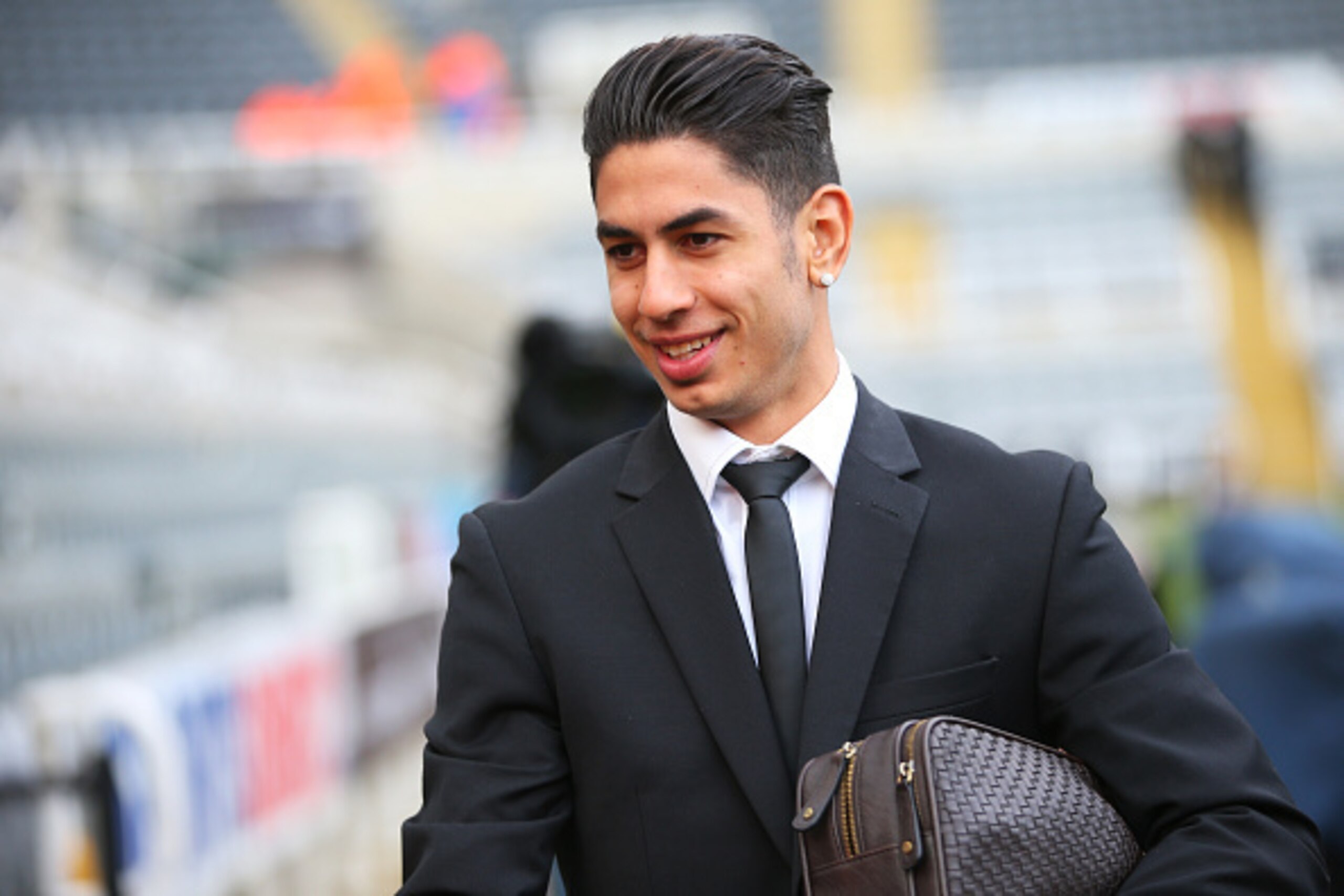 NEWCASTLE UPON TYNE, ENGLAND - NOVEMBER 21: Ayoze Perez of Newcastle United is seen on arrival at the stadium prior to the Barclays Premier League match between Newcastle United and Leicester City at St James' Park on November 21, 2015 in Newcastle upon T NEWCASTLE UPON TYNE, ENGLAND - NOVEMBER 21: Ayoze Perez of Newcastle United is seen on arrival at the stadium prior to the Barclays Premier League match between Newcastle United and Leicester City at St James' Park on November 21, 2015 in Newcastle upon T