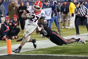 Georgia RB Nick Chubb in the 2014 Belk Bowl