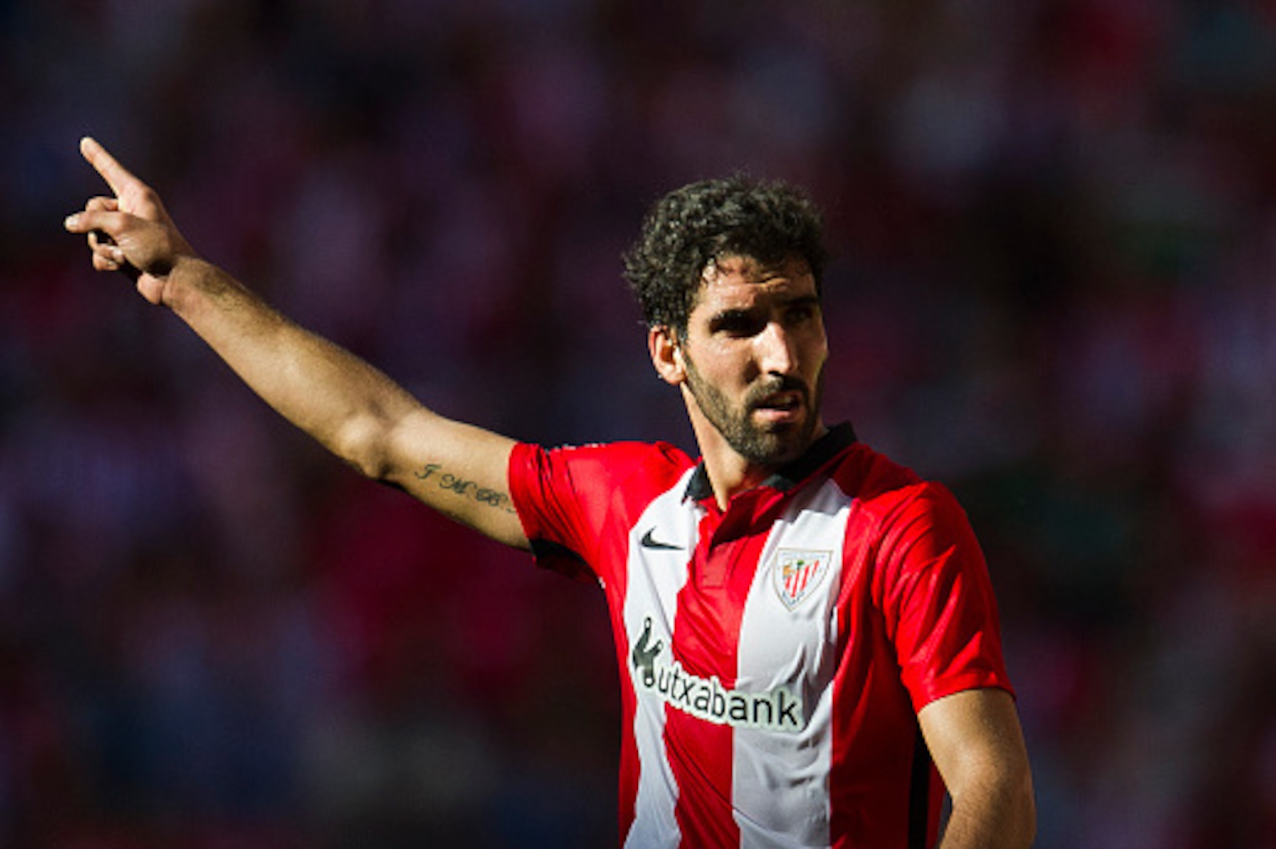 BILBAO, SPAIN - NOVEMBER 08:  Raul Garcia of Athletic Club reacts during the La Liga match between Athletic Club and RCD Espanyol at San Mames Stadium on November 8, 2015 in Bilbao, Spain.  (Photo by Juan Manuel Serrano Arce/Getty Images)