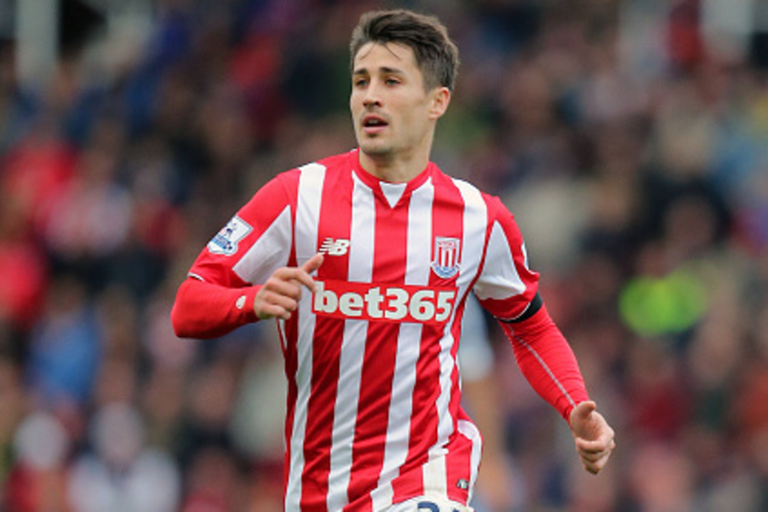 STOKE-ON-TRENT, ENGLAND - OCTOBER 24:  Bojan Krkic of Stoke City during the Barclays Premier League match between Stoke City and Watford at Britannia Stadium on October 24, 2015 in Stoke on Trent, England.  (Photo by James Baylis - AMA/Getty Images)