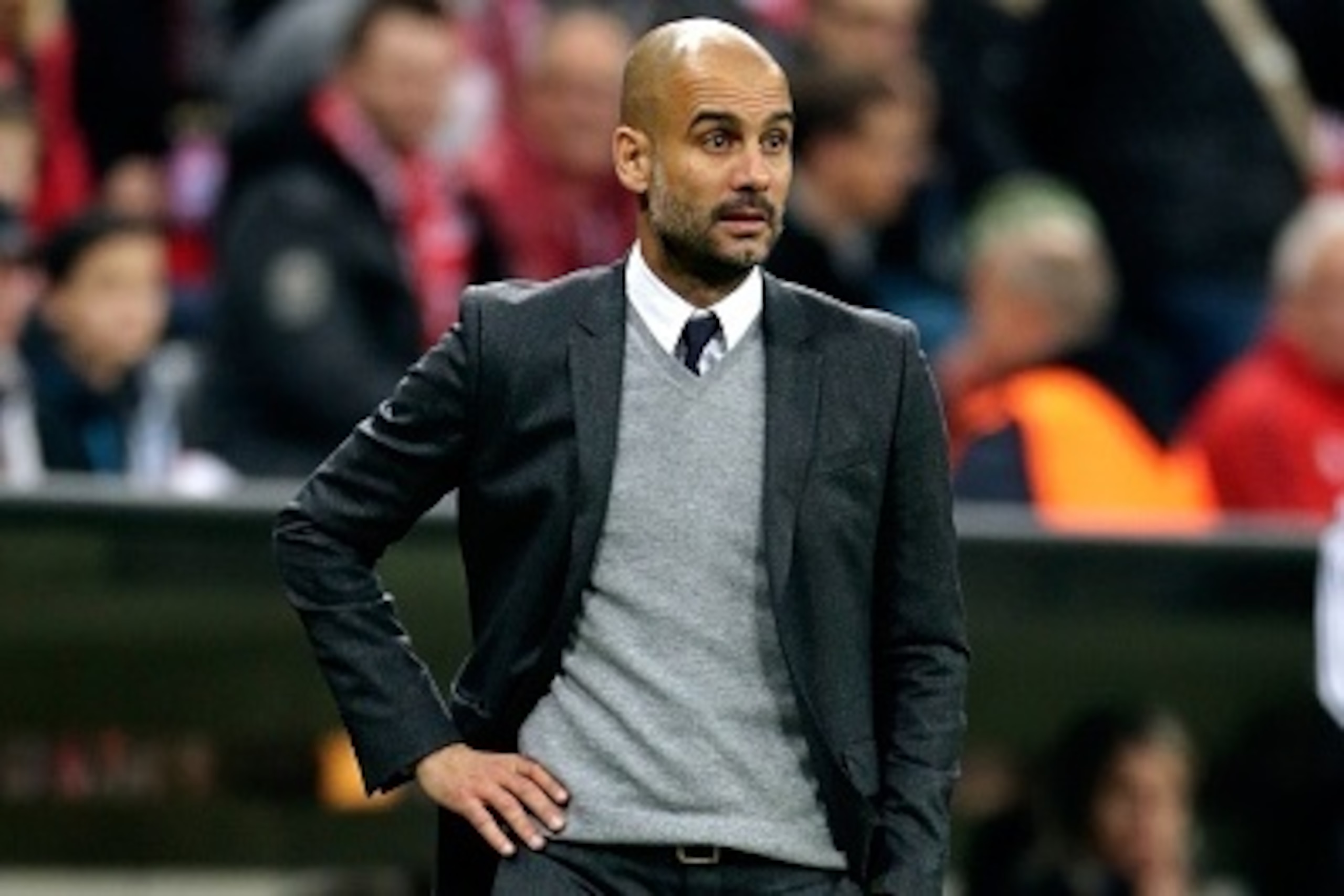 coach Josep Guardiola of Bayern Munchen during the Champion League group F match between FC Bayern Munich and Arsenal FC on November 4, 2015 at the Allianz Arena in Munich, Germany(Photo by VI Images via Getty Images)