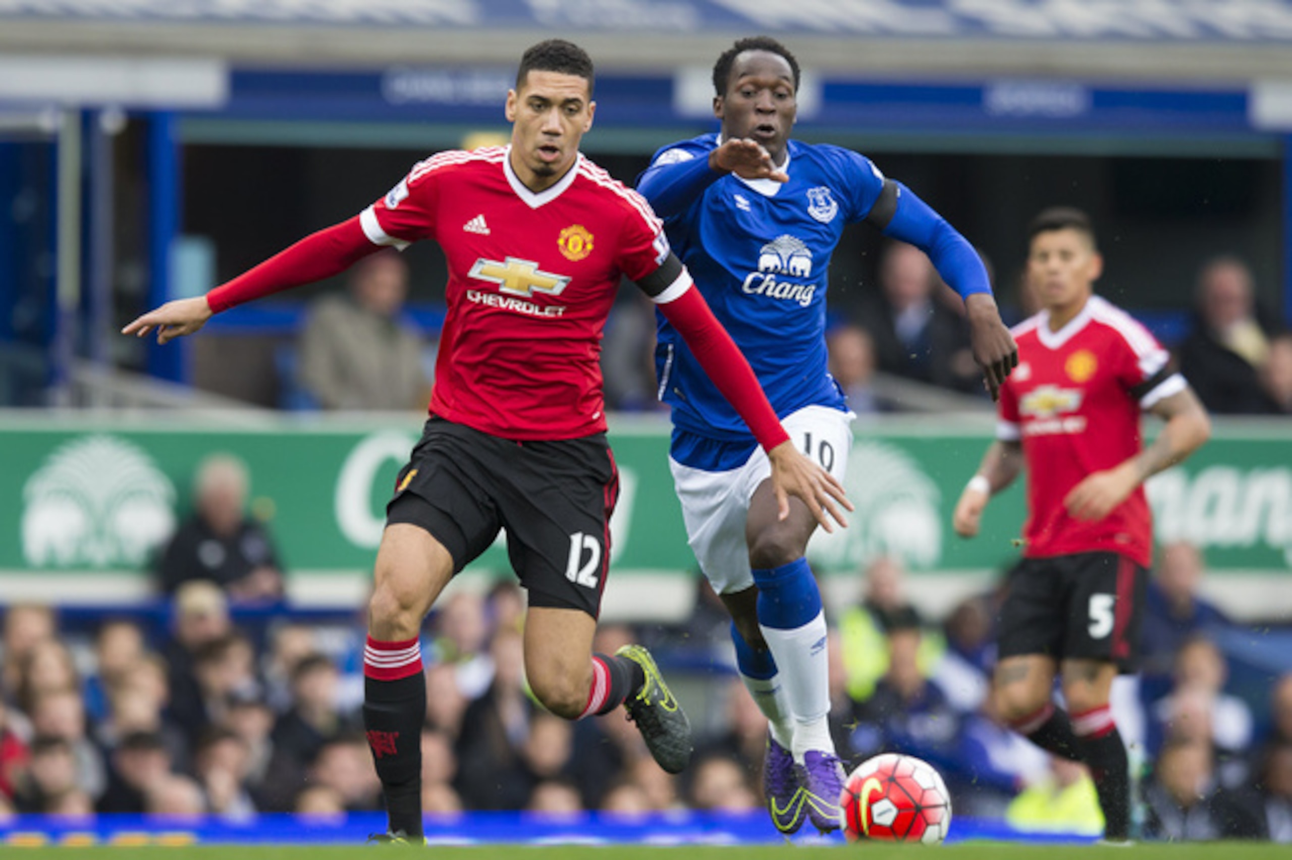 Chris Smalling: One of the few defenders to get the better of Lukaku this season. Chris Smalling: One of the few defenders to get the better of Lukaku this season.