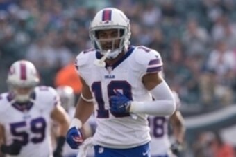 Dec 13, 2015; Philadelphia, PA, USA; Buffalo Bills wide receiver Robert Woods (10) runs onto the field to begin a game against the Philadelphia Eagles at Lincoln Financial Field. The Eagles won 23-20. Mandatory Credit: Bill Streicher-USA TODAY Sports