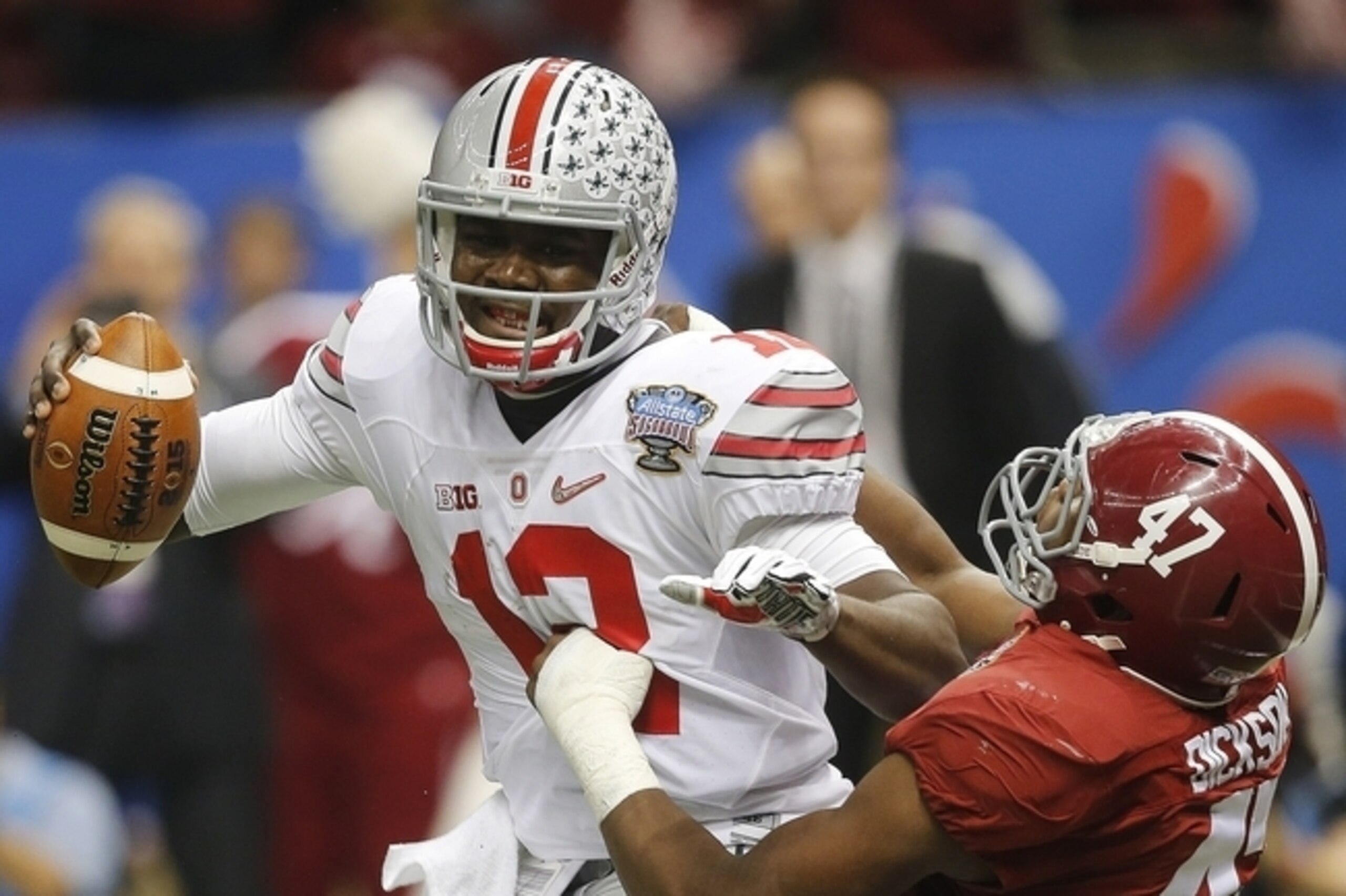 Alabama struggled against quarterback Cardale Jones.