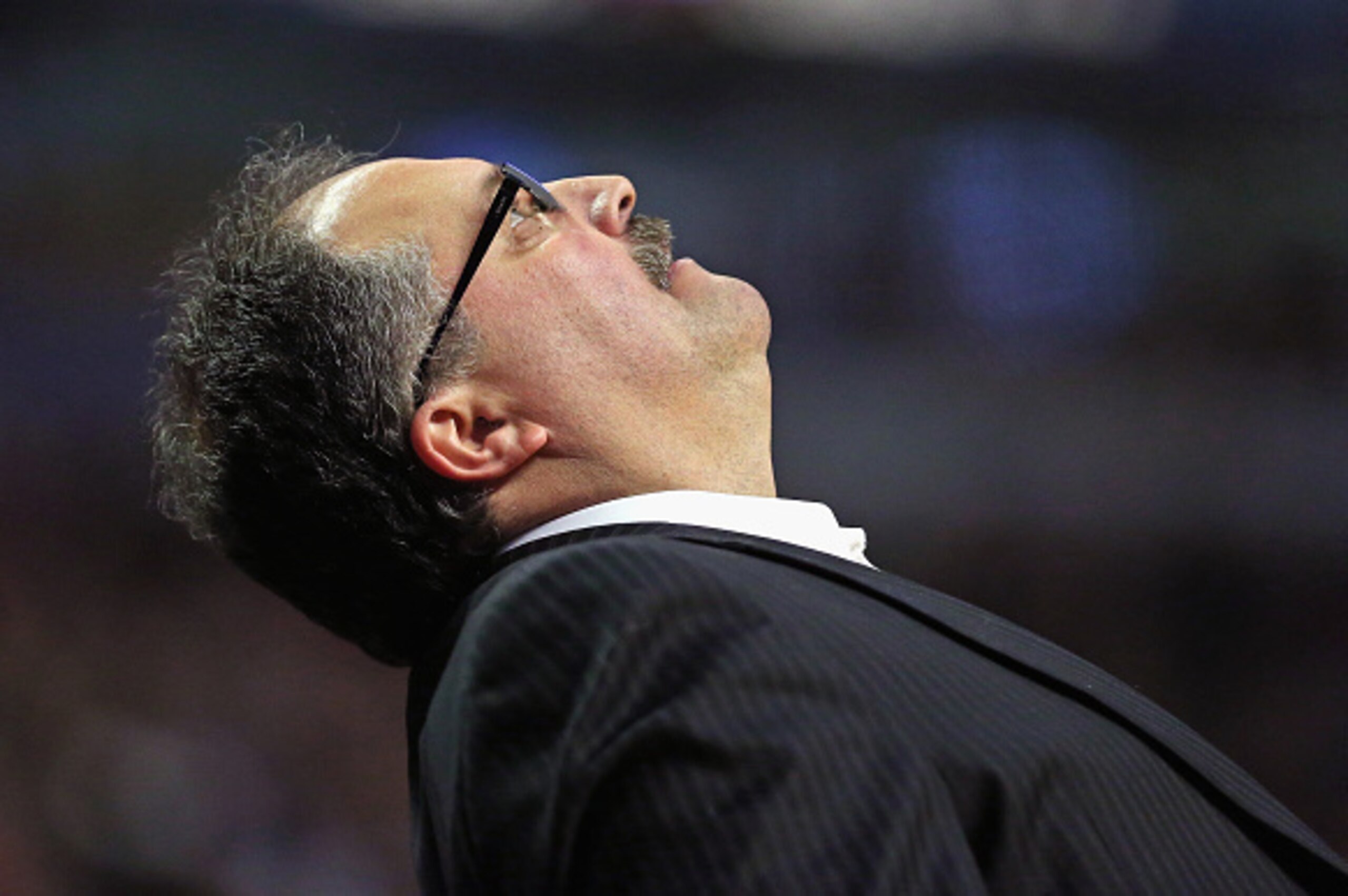 CHICAGO, IL - DECEMBER 18: Head coach Stan Van Gundy of the Detroit Pistons reacts to a play by his team against the Chicago Bulls at the United Center on December 18, 2015 in Chicago, Illinois. The Pistons defeated the Bulls 147-144 in quadruple overtime