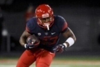Sep 3, 2015; Tucson, AZ, USA; Arizona Wildcats running back Jared Baker runs the ball during the second quarter against the Texas-San Antonio Roadrunners at Arizona Stadium. Mandatory Credit: Casey Sapio-USA TODAY Sports