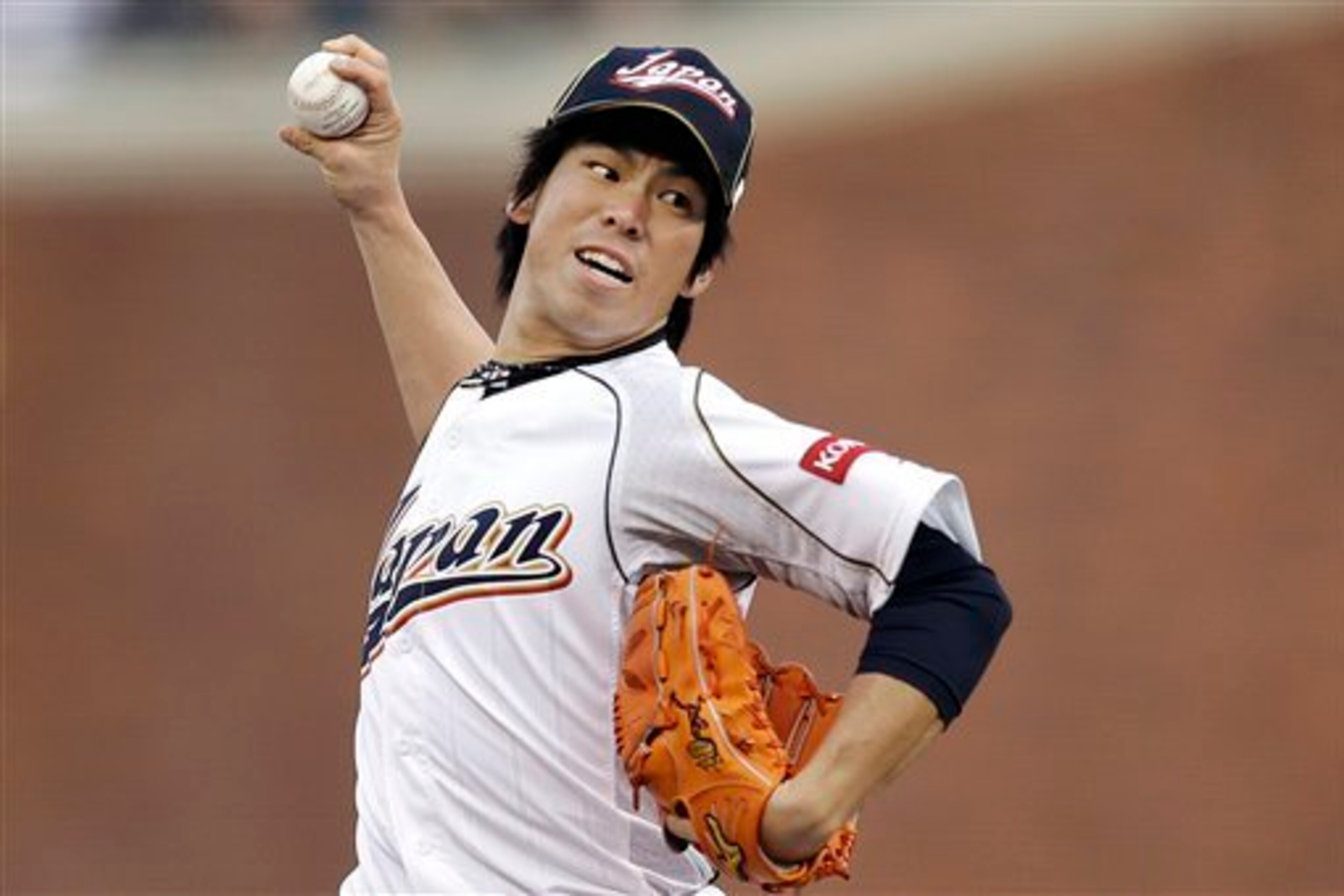 Japanese pitcher Kenta Maeda pitches against Team Puerto Rico in the semi-finals of the 2013 World Baseball Classic on March 17, 2013, at AT&T Park in San Francisco. Japanese pitcher Kenta Maeda pitches against Team Puerto Rico in the semi-finals of the 2013 World Baseball Classic on March 17, 2013, at AT&T Park in San Francisco.