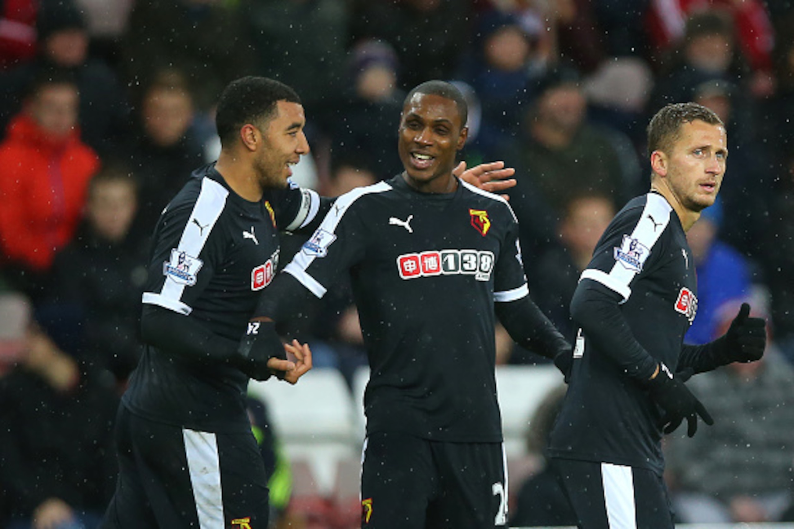 SUNDERLAND, ENGLAND - DECEMBER 12:  Odion Ighalo of Watford celebrates his goal during the Barclays Premier League match between Sunderland and Watford at The Stadium of Light on December 12, 2015 in Sunderland, England. (Photo by Ian MacNicol/Getty image