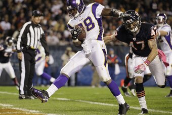Adrian Peterson has recorded two of his six career 200-yard games (33 percent) against the Chicago Bears.