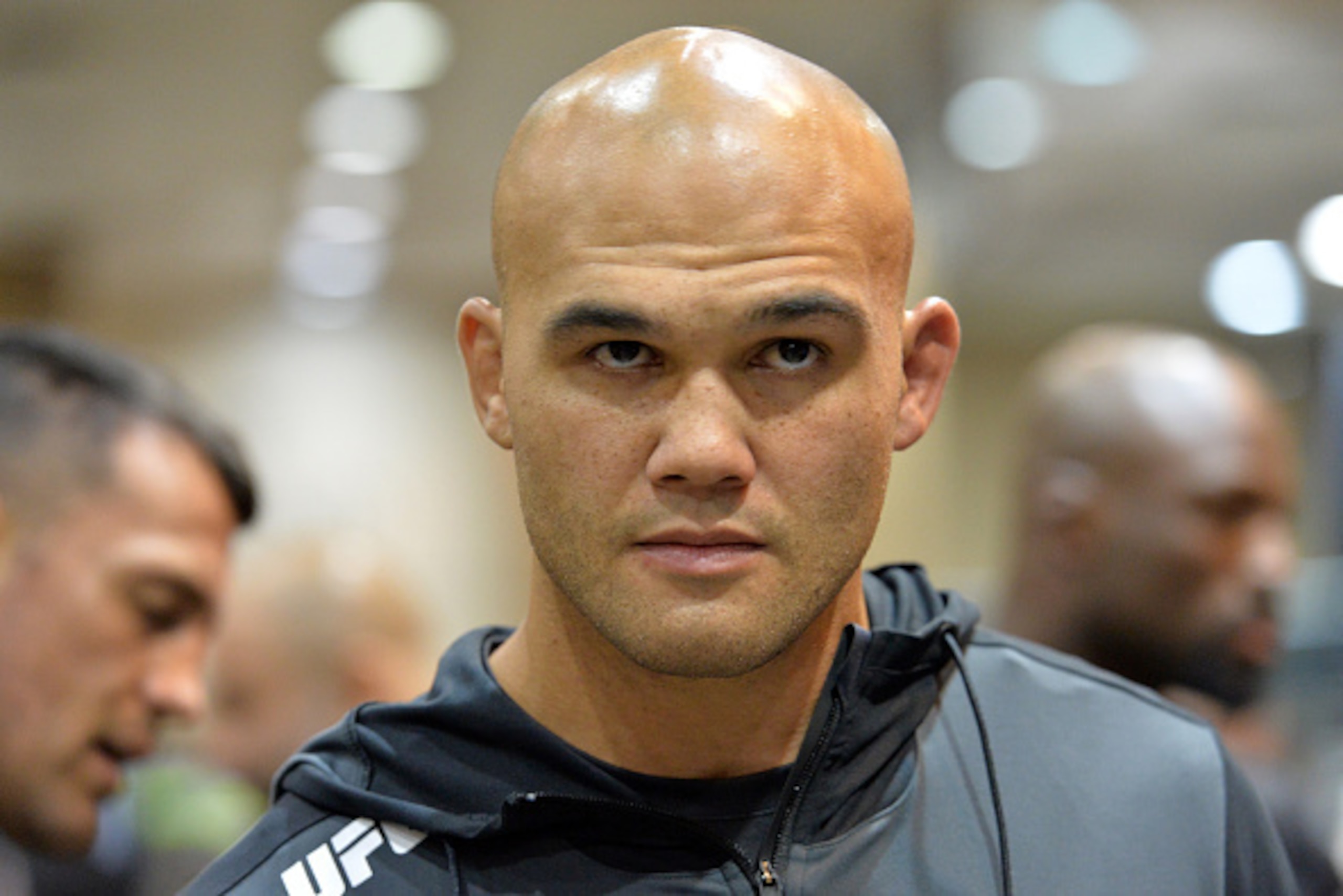 LAS VEGAS, NV - JULY 11:  Robbie Lawler prepares to walk out during the UFC 189 event inside MGM Grand Garden Arena on July 11, 2015 in Las Vegas, Nevada.  (Photo by Mike Roach/Zuffa LLC/Zuffa LLC via Getty Images)