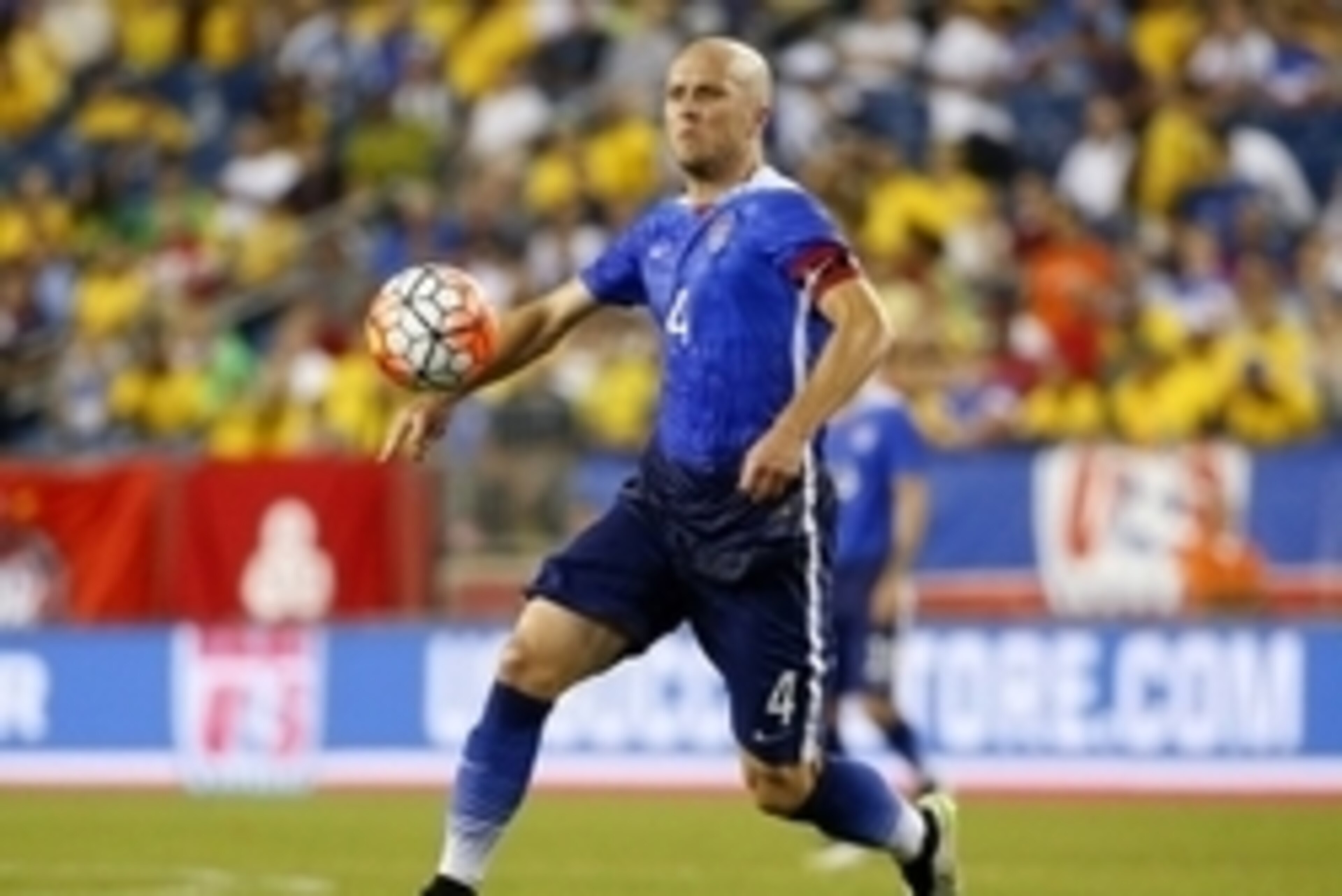 Sep 8, 2015; Foxborough, Mass, USA; United States midfielder Michael Bradley (4) during the first half against Brazil at Gillette Stadium. Mandatory Credit: Winslow Townson-USA TODAY Sports