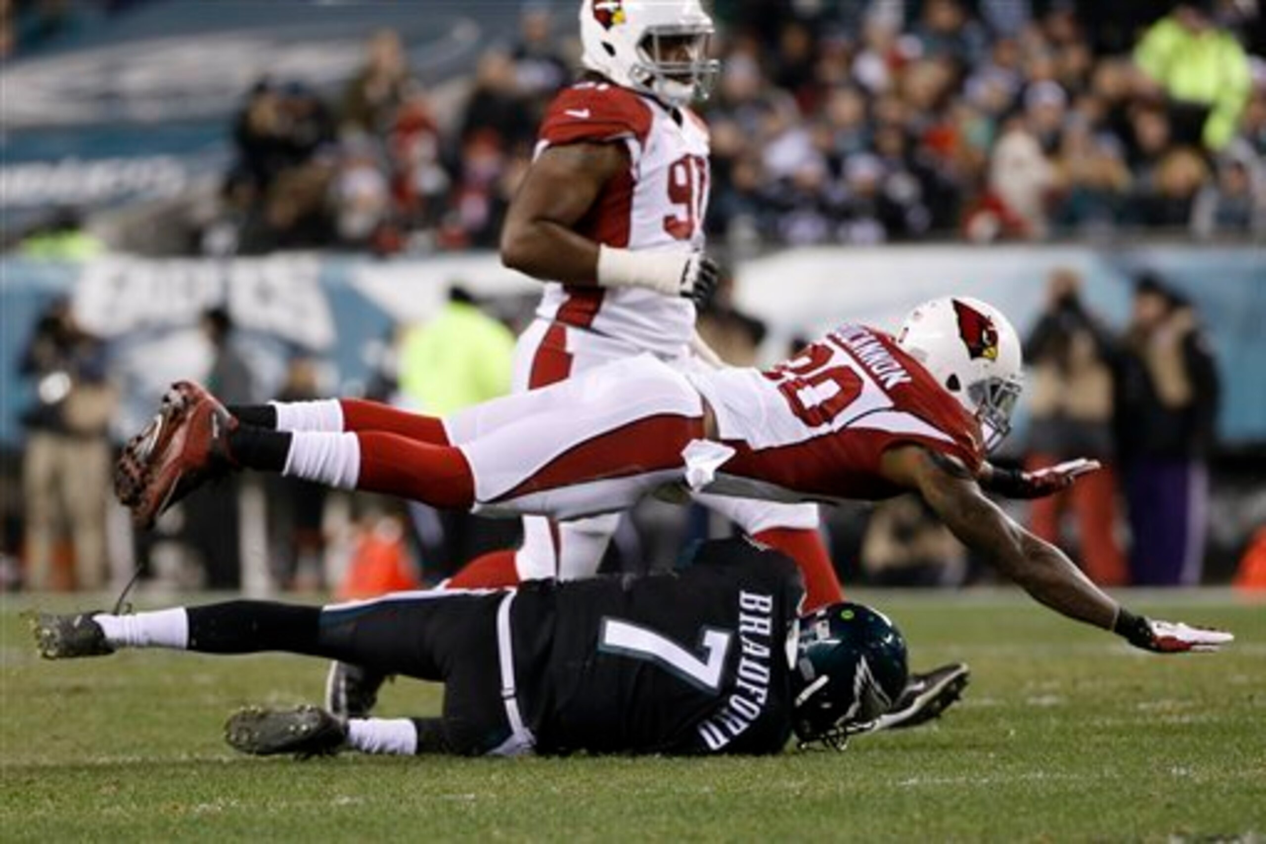 How long can Sam Bradford continue to take hits like this and stay healthy?