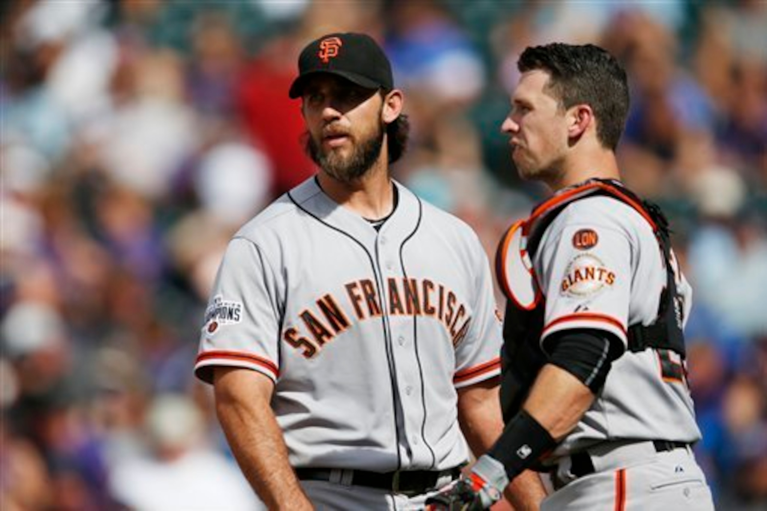 Catcher Buster Posey has been a steadying force for the Giants' staff throughout its even-year run.