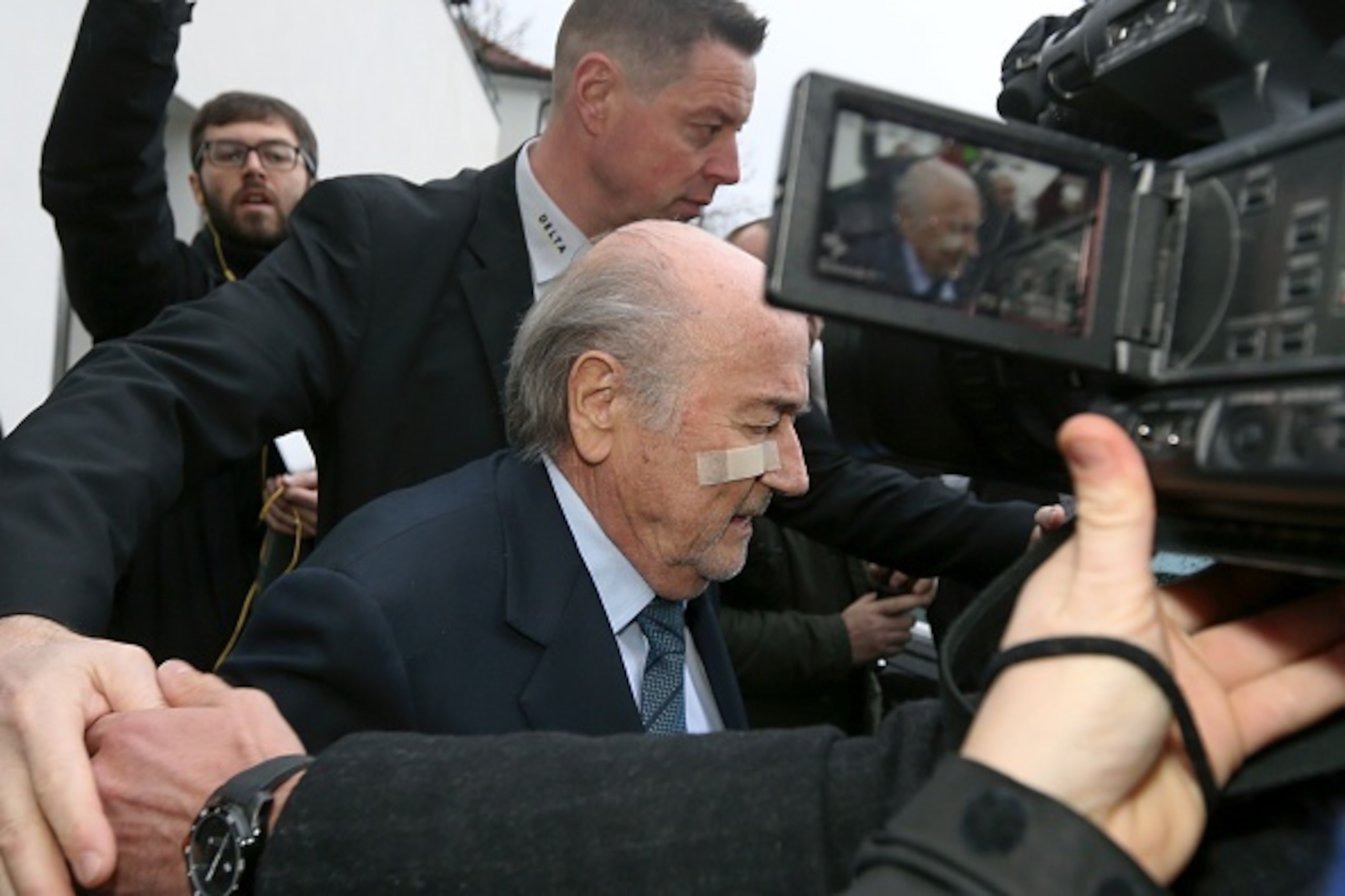 Suspended FIFA president Sepp Blatter leaves after a press conference on December 21, 2015 in Zurich.
An ethics tribunal of scandal-plagued FIFA today banned Sepp Blatter and Michel Platini for eight years saying they had abused their positions over a 2 m Suspended FIFA president Sepp Blatter leaves after a press conference on December 21, 2015 in Zurich.
An ethics tribunal of scandal-plagued FIFA today banned Sepp Blatter and Michel Platini for eight years saying they had abused their positions over a 2 m
