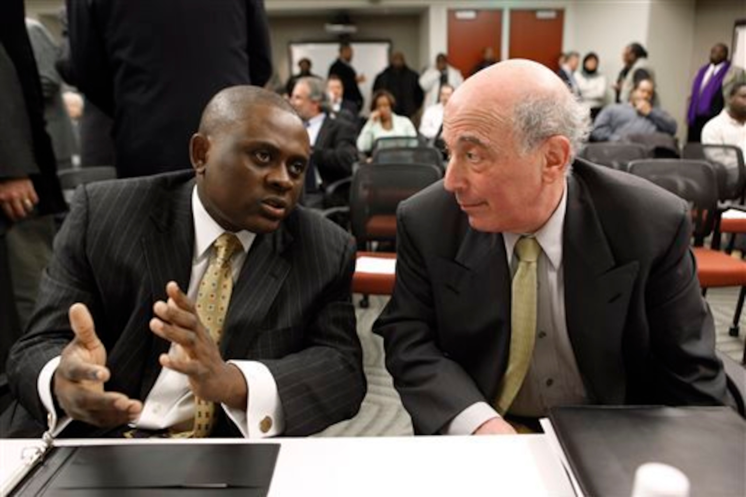 Bennett Omalu at a 2010 House committee hearing, with Ira Casson, onetime co-chair of the NFL's Mild Traumatic Brain Injury Committee.