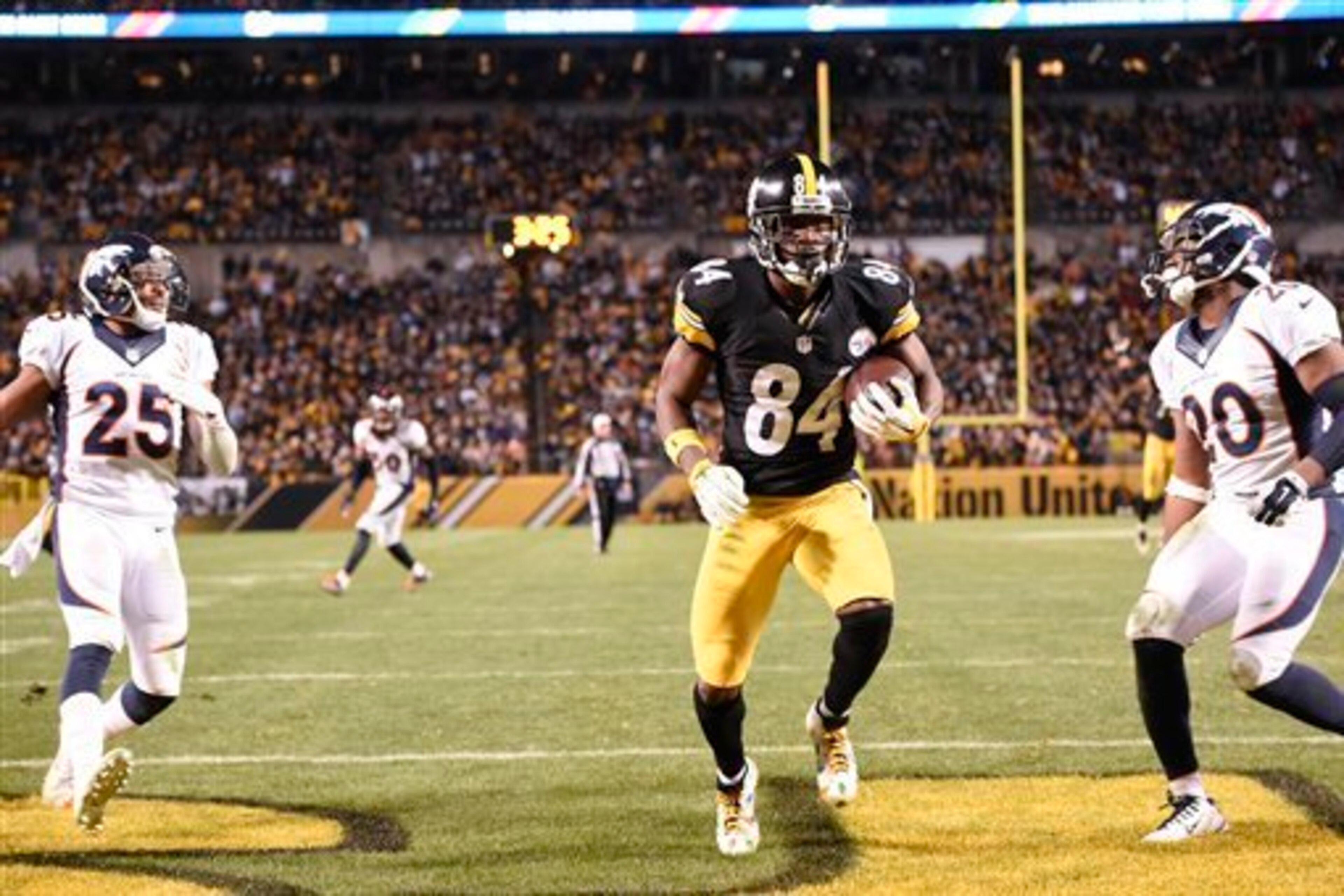 Antonio Brown has recorded 1,351 receiving yards in 10 games started by Ben Roethlisberger.