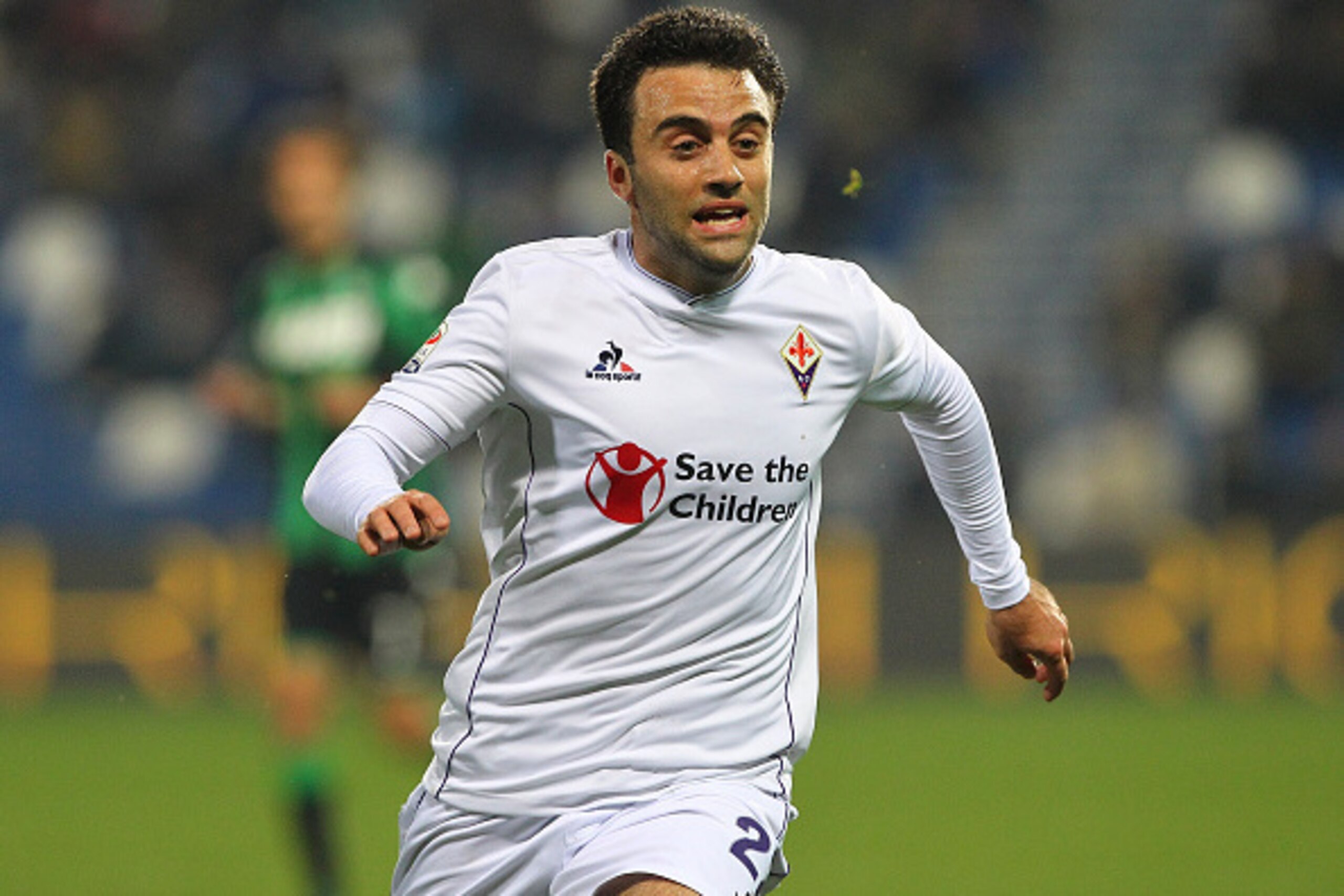 REGGIO NELL'EMILIA, ITALY - NOVEMBER 30:  Giuseppe Rossi of ACF Fiorentina in action during the Serie A match between US Sassuolo Calcio and ACF Fiorentina at Mapei Stadium - Città del Tricolore on November 30, 2015 in Reggio nell'Emilia, Italy.  (Photo b