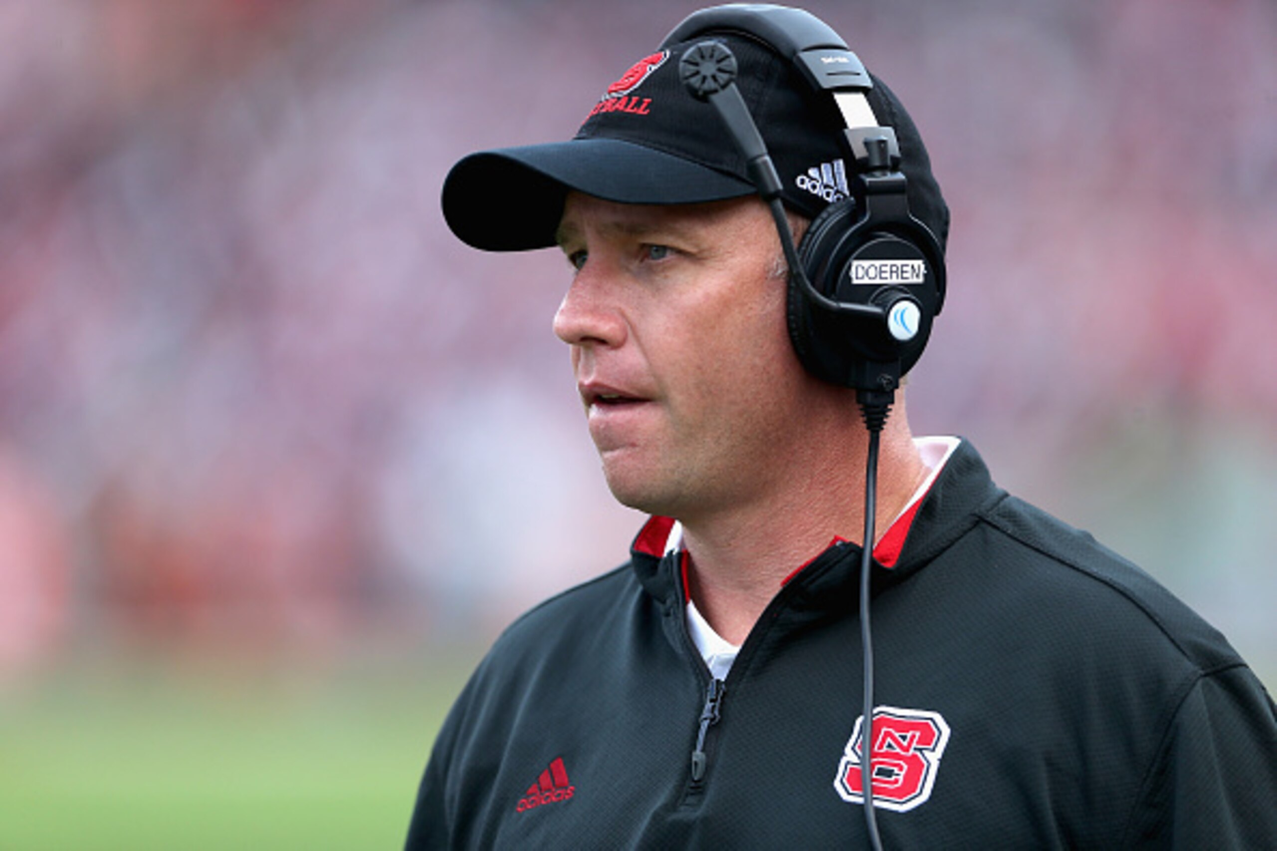 RALEIGH, NC - OCTOBER 31:  Head coach Dave Doeren of the North Carolina State Wolfpack watches on against the Clemson Tigers during their game at Carter-Finley Stadium on October 31, 2015 in Raleigh, North Carolina.  (Photo by Streeter Lecka/Getty Images)