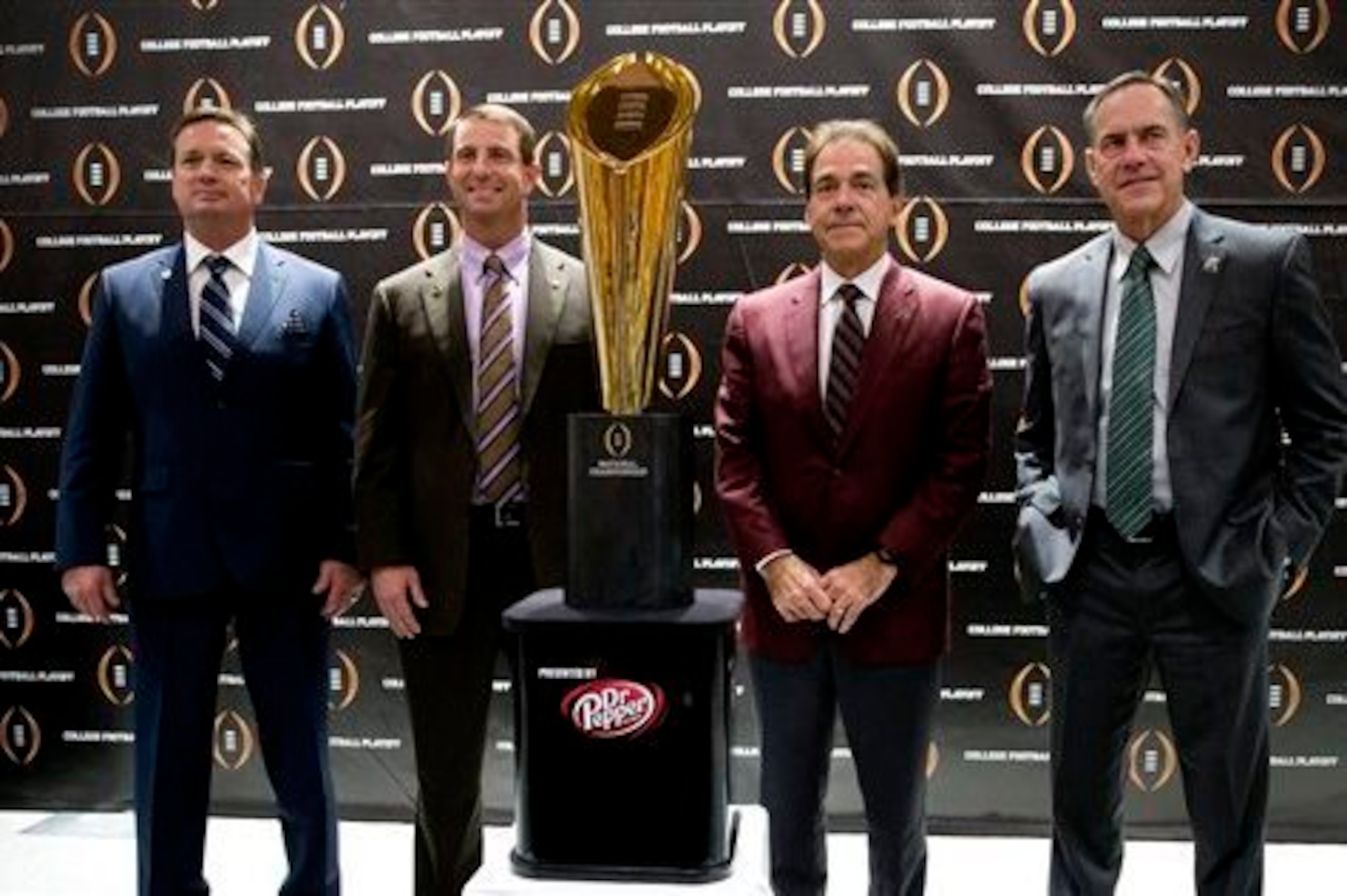 Oklahoma HC Bob Stoops, Clemson HC Dabo Swinney, Alabama HC Nick Saban and Michigan State HC Mark Dantonio
