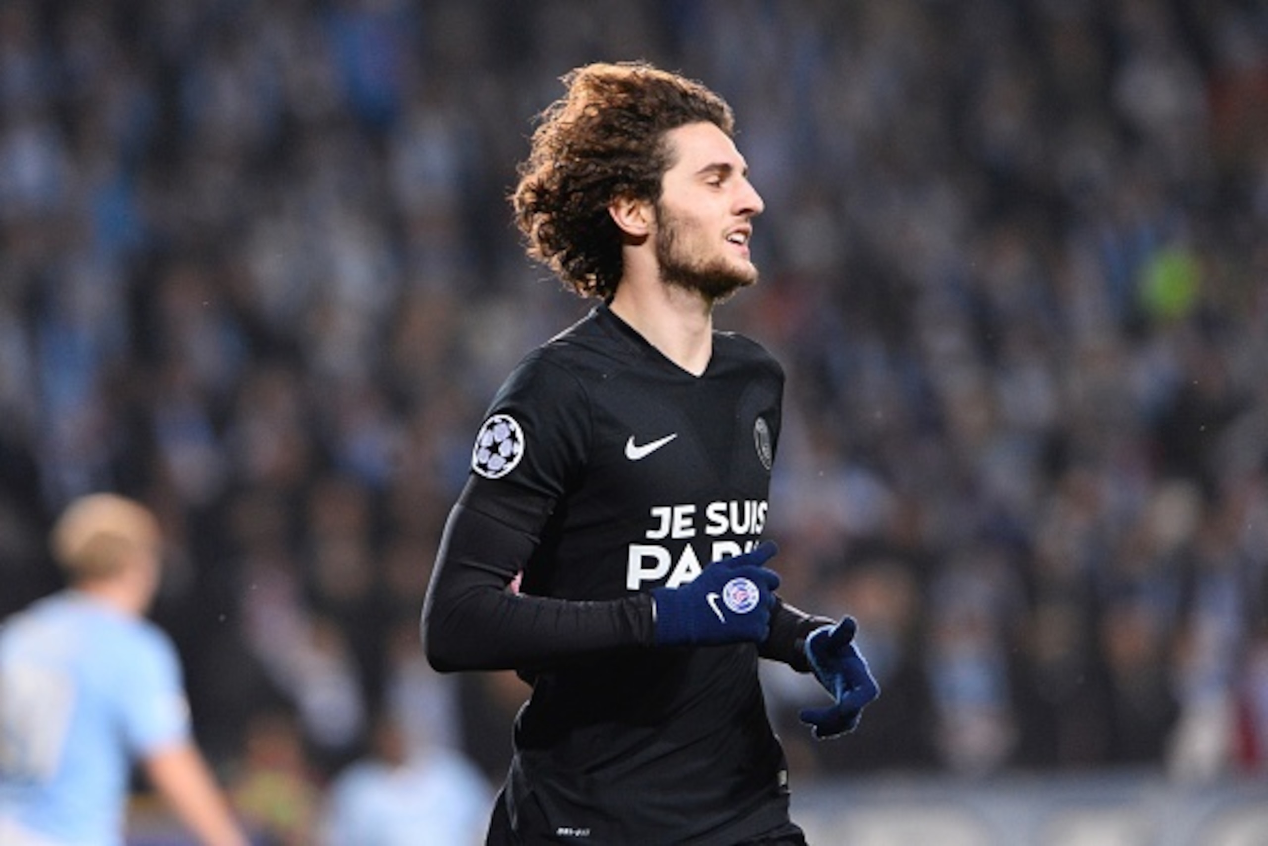 Paris Saint-Germain's French midfielder Adrien Rabiot celebrates scoring the opening goal during the UEFA Champions League Group A, second-leg football match Malmo FF vs Paris Saint-Germain (PSG) in Malmo, Sweden on November 25, 2015. AFP PHOTO / JONATHAN