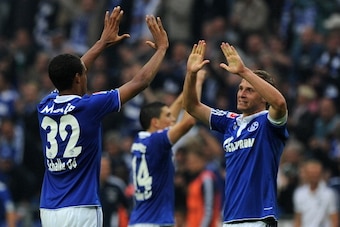 RESTRICTIONS / EMBARGO - DFL LIMITS THE USE OF IMAGES ON THE INTERNET TO 15 PICTURES (NO VIDEO-LIKE SEQUENCES) DURING THE MATCH AND PROHIBITS MOBILE (MMS) USE DURING AND FOR FURTHER TWO HOURS AFTER THE MATCH. FOR MORE INFORMATION CONTACT DFL.
Schalke`s Be