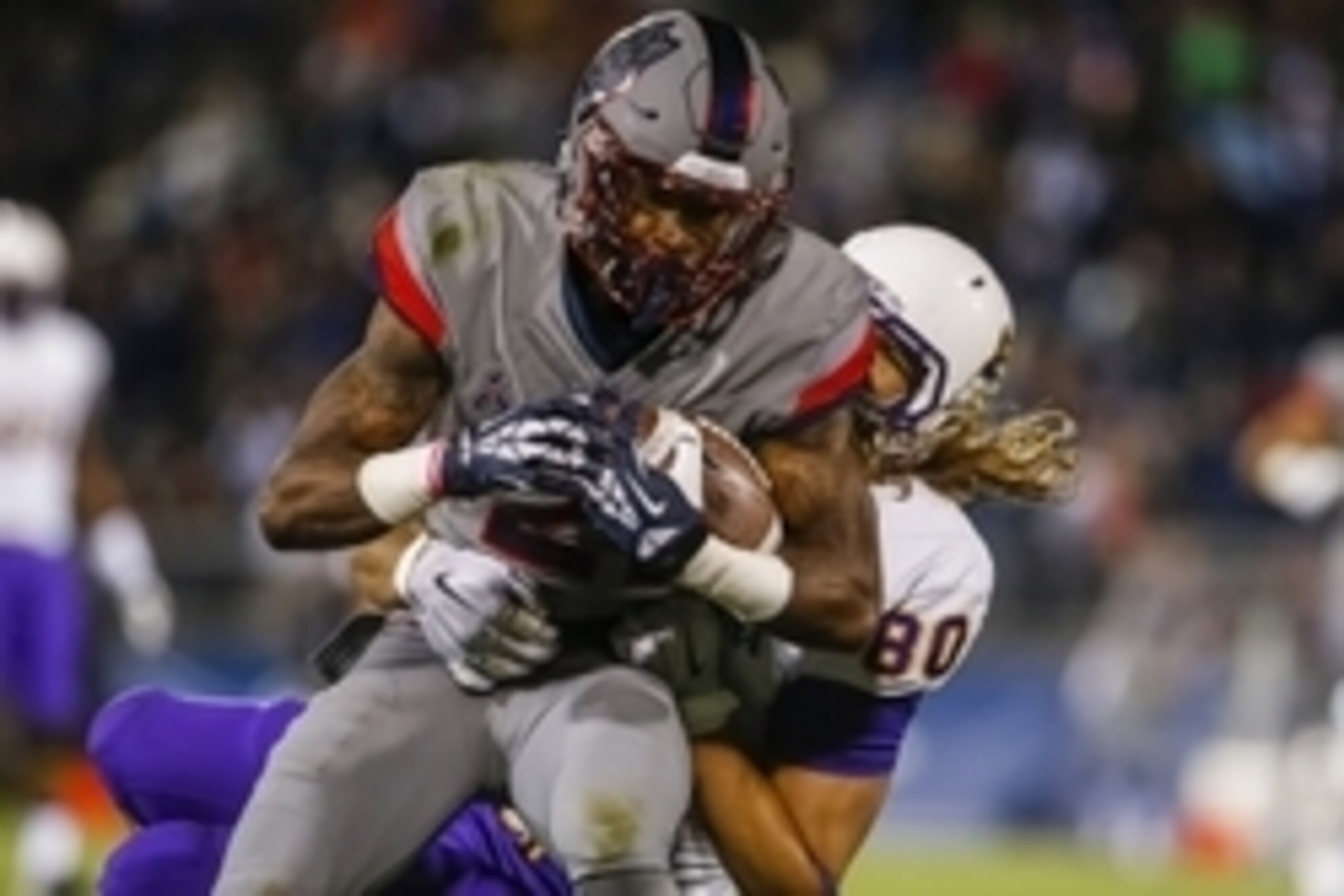 Oct 30, 2015; East Hartford, CT, USA; Connecticut Huskies center Jamar Summers (21) intercepts a pass intended for East Carolina Pirates tight end Bryce Williams (80) in the second quarter at Rentschler Field. Mandatory Credit: David Butler II-USA TODAY S
