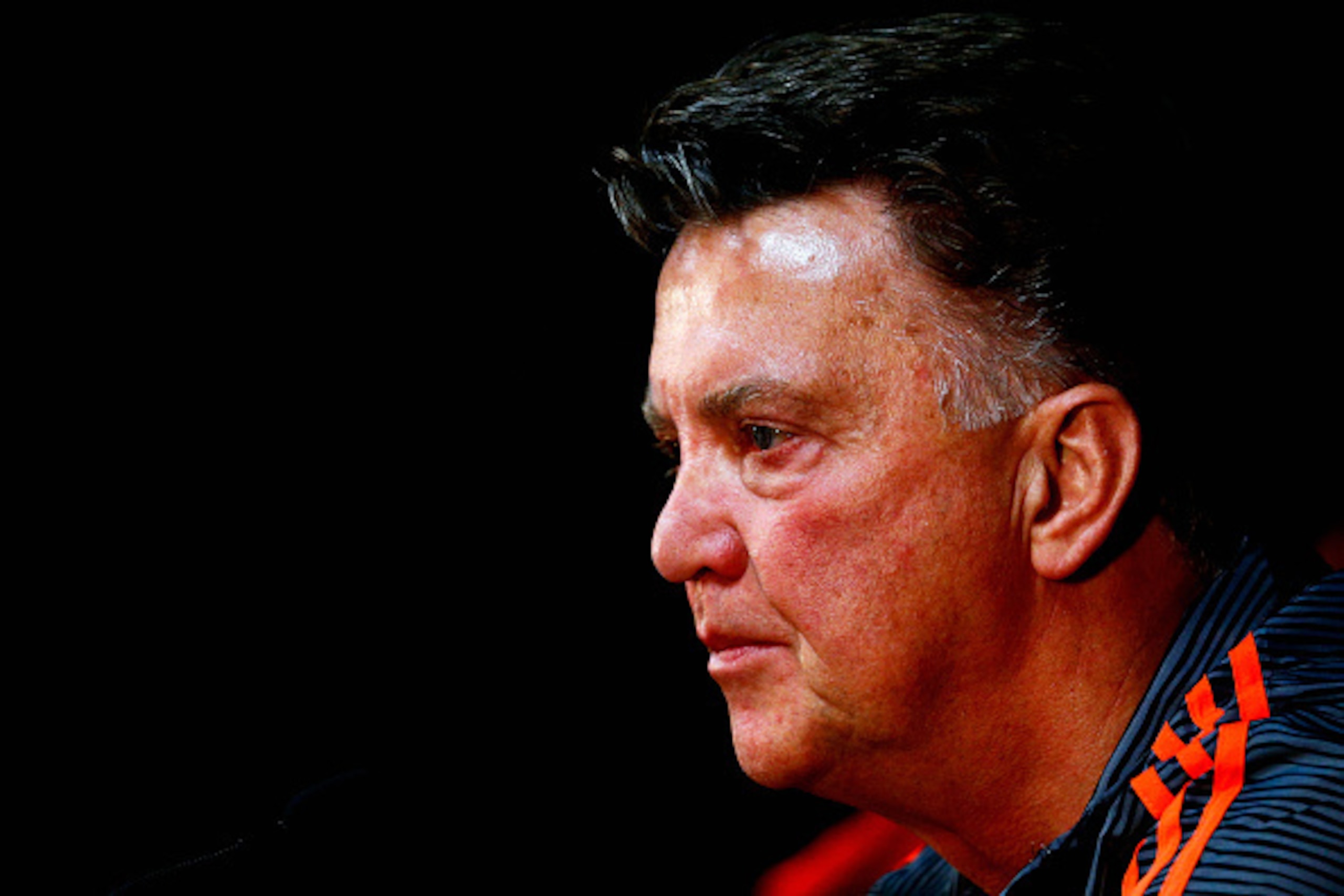 BRUGGE, BELGIUM - AUGUST 25:  Manchester United Head Coach / Manager, Louis van Gaal speaks during the Manchester United press conference held at Jan Breydel Stadium on August 25, 2015 in Brugge, Belgium.  (Photo by Dean Mouhtaropoulos/Getty Images)