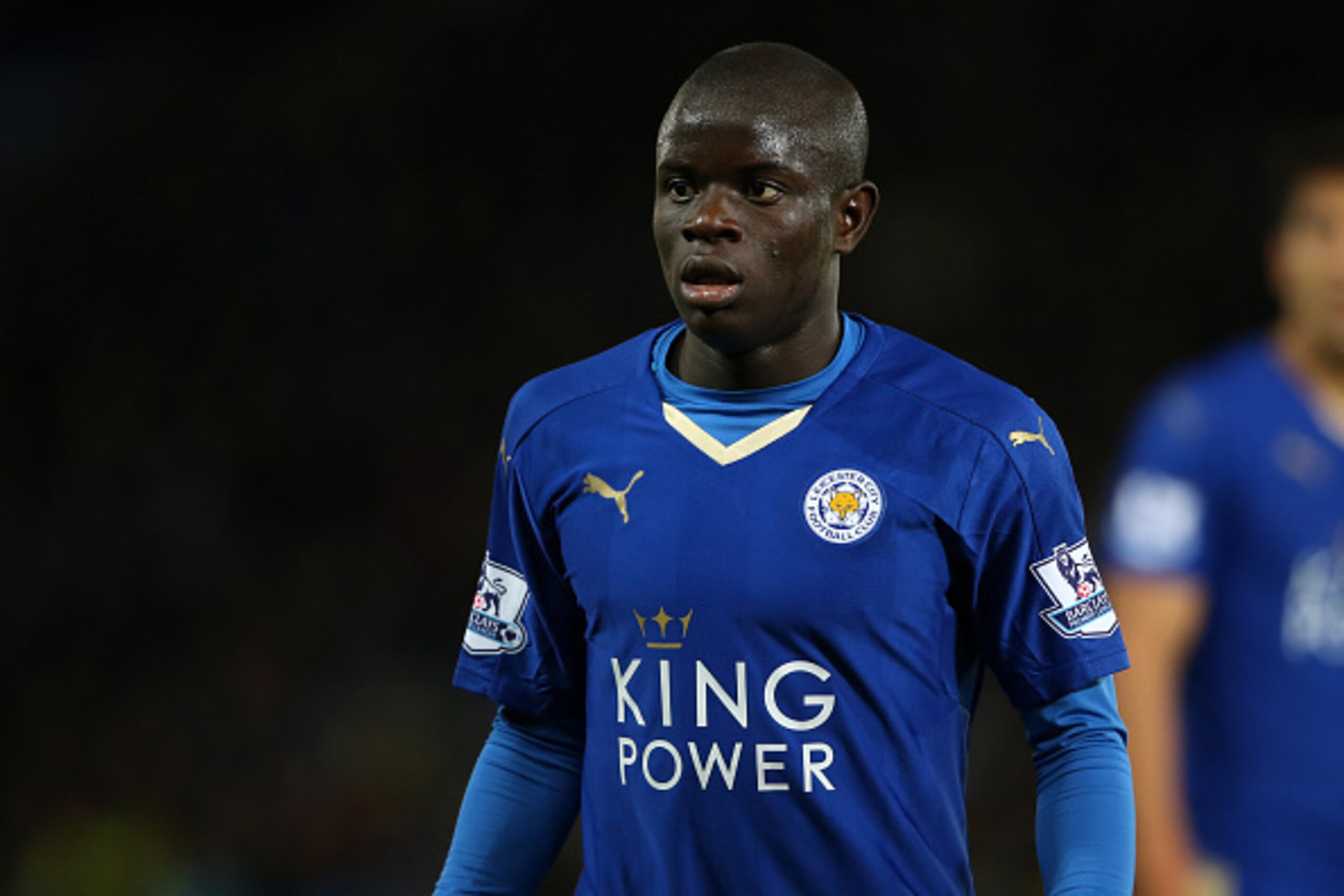 LEICESTER, ENGLAND - NOVEMBER 28:  Ngolo Kante of Leicester City during the Barclays Premier League match between Leicester City and Manchester United at The King Power Stadium on November 28, 2015 in Leicester, England.  (Photo by Matthew Ashton - AMA/Ge
