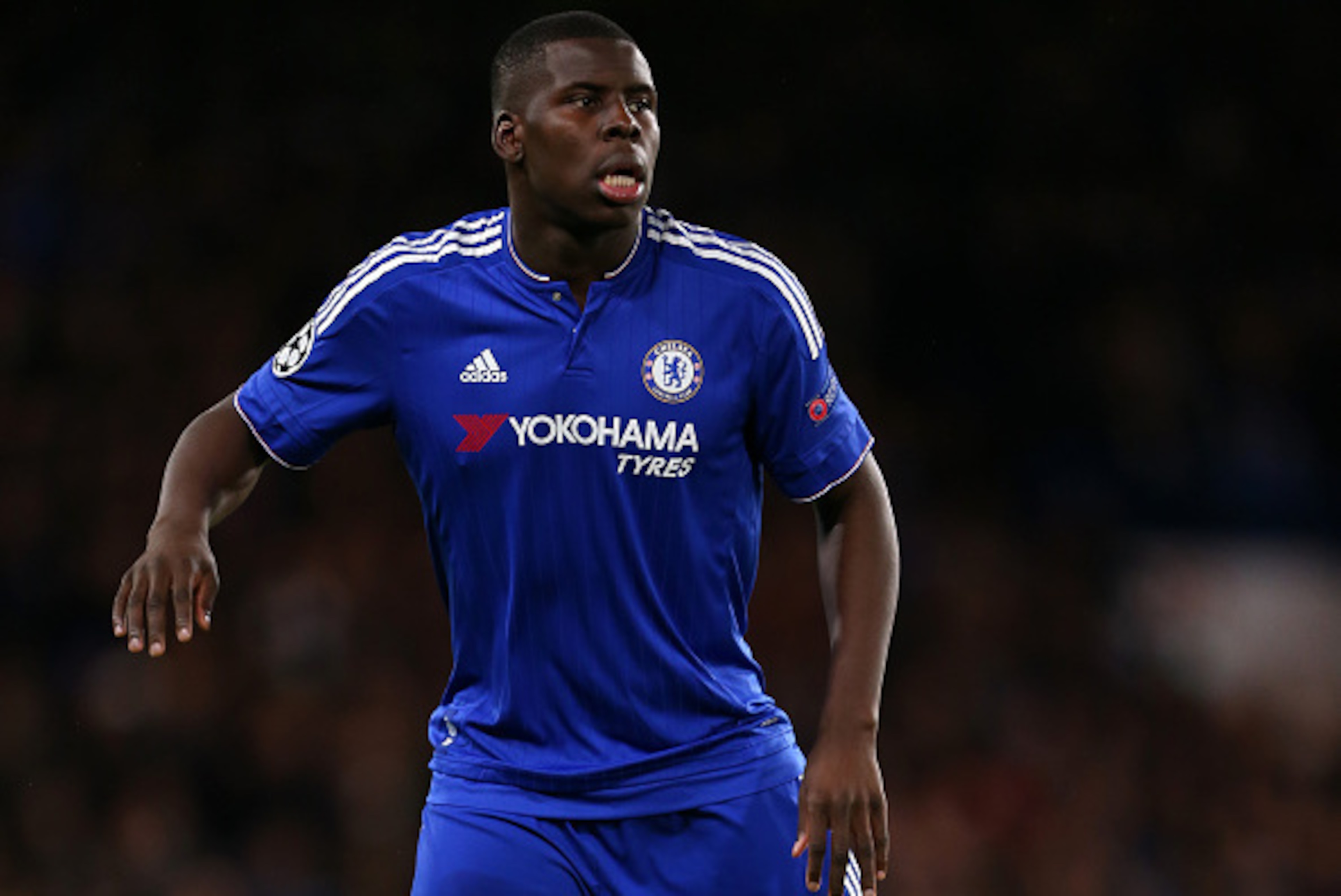 LONDON, ENGLAND - DECEMBER 09: Kurt Zouma of Chelsea during the UEFA Champions League match between Chelsea and FC Porto at Stamford Bridge on December 9, 2015 in London, United Kingdom. (Photo by Catherine Ivill - AMA/Getty Images)