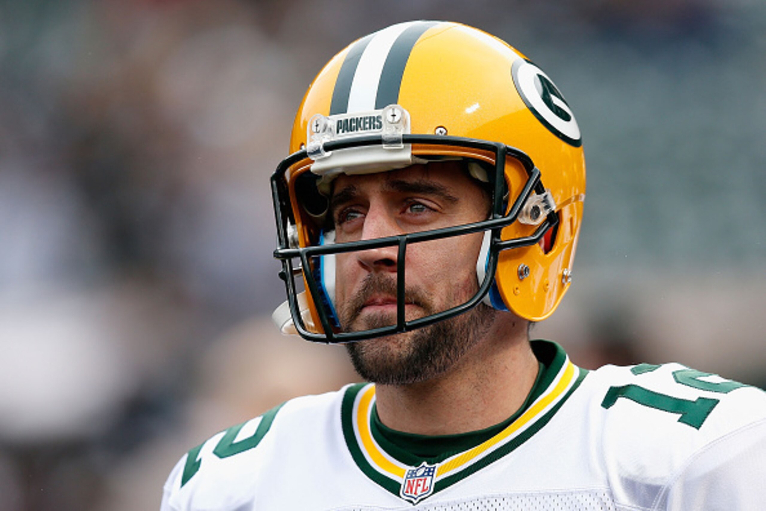 OAKLAND, CA - DECEMBER 20: Quarterback Aaron Rodgers #12 of the Green Bay Packers walks out to the field before the game against the Oakland Raiders at O.co Coliseum on December 20, 2015 in Oakland, California. (Photo by Lachlan Cunningham/Getty Images) OAKLAND, CA - DECEMBER 20: Quarterback Aaron Rodgers #12 of the Green Bay Packers walks out to the field before the game against the Oakland Raiders at O.co Coliseum on December 20, 2015 in Oakland, California. (Photo by Lachlan Cunningham/Getty Images)