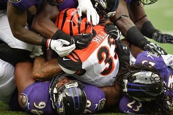 Hill will find himself bottled up against the Broncos on Monday night.