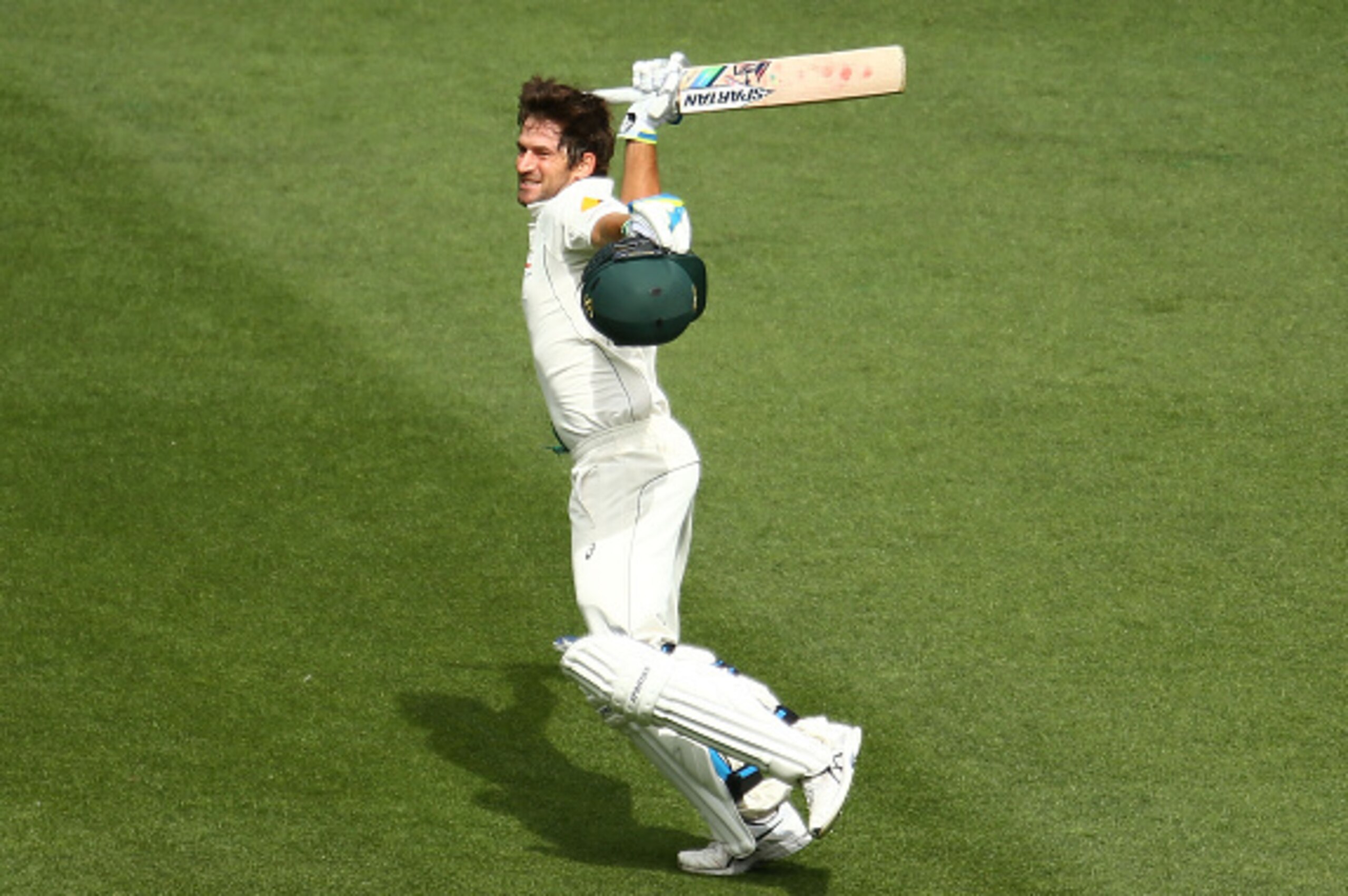 MELBOURNE, AUSTRALIA - DECEMBER 26:  Joe Burns of Australia celebrates as he reaches his century during day one of the Second Test match between Australia and the West Indies at the Melbourne Cricket Ground on December 26, 2015 in Melbourne, Australia.  (