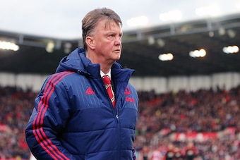 STOKE ON TRENT, ENGLAND - DECEMBER 26: Louis van Gaal, manager of Manchester United looks on during the Barclays Premier League match between Stoke City and Manchester United at Britannia Stadium on December 26, 2015 in Stoke on Trent, England.  (Photo by