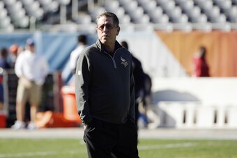 Minnesota Vikings offensive coordinator Norv Turner prior to his team's matchup against the Chicago Bears.