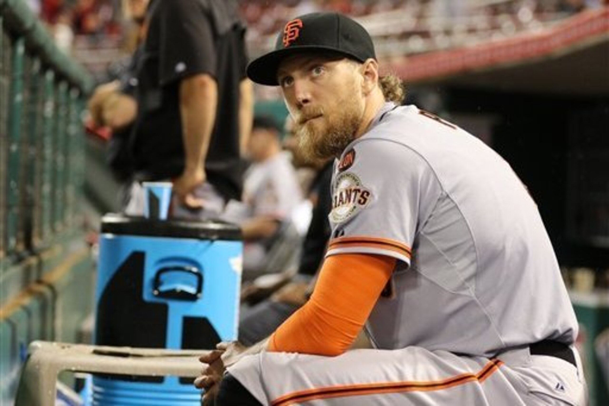 Right fielder Hunter Pence suffered through an injury-plagued 2015.
