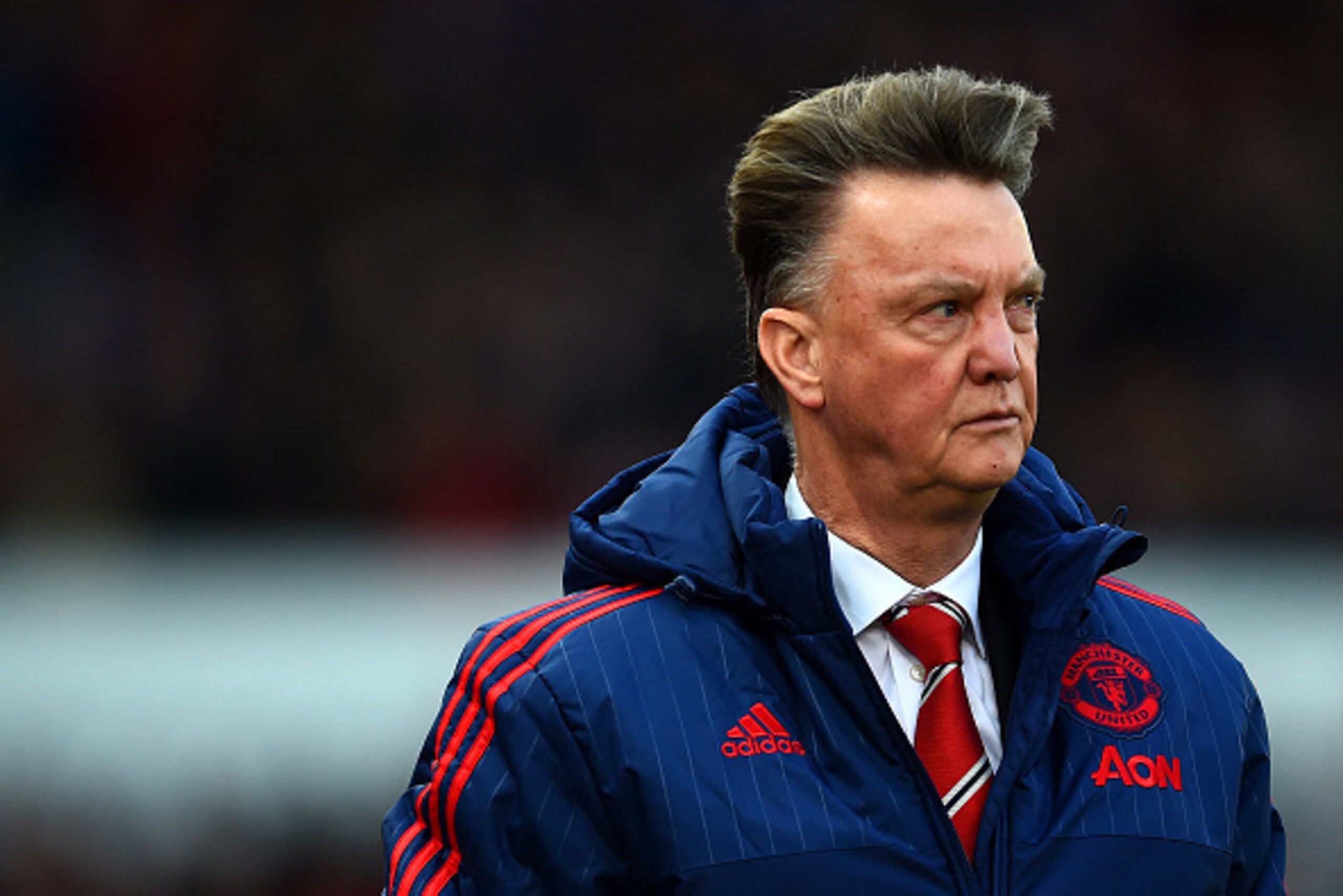 STOKE ON TRENT, ENGLAND - DECEMBER 26:  Louis van Gaal, manager of Manchester United leaves the pitch after the Barclays Premier League match between Stoke City and Manchester United at Britannia Stadium on December 26, 2015 in Stoke on Trent, England.  (