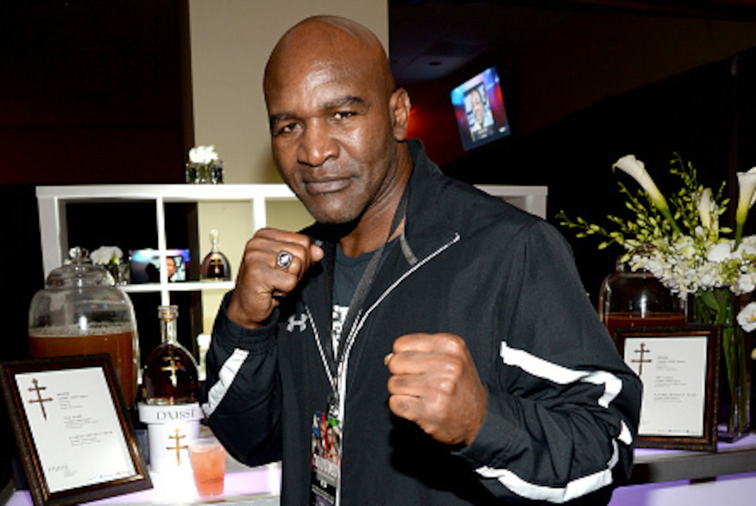LAS VEGAS, NV - NOVEMBER 21:  Professional boxer Evander Holyfield attends Roc Nation Sports, Golden Boy Promotions, Miguel Cotto Promotions And Canelo Promotions Present Miguel Cotto vs. Canelo Alvarez At The Mandalay Bay Events Center Live On HBO Pay-Pe