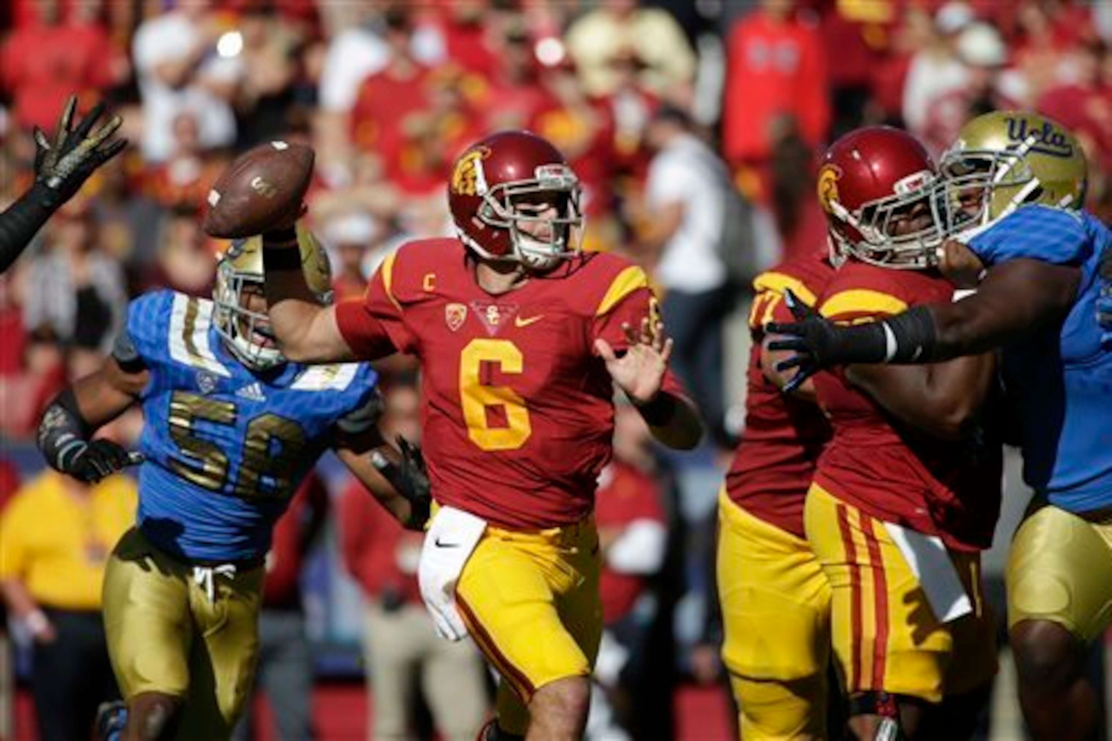 USC's going to expose the Wisconsin defense through the air. USC's going to expose the Wisconsin defense through the air.